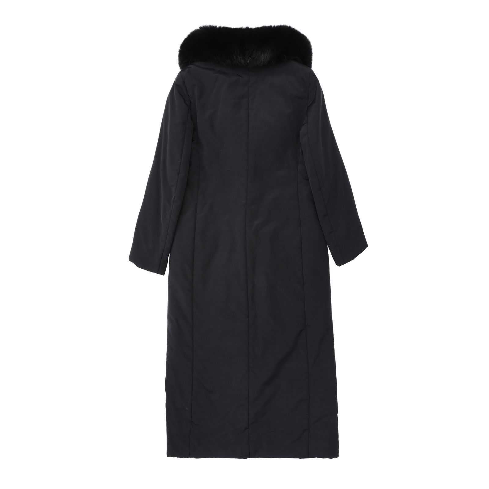 Tritone Furs Black Padded Long Coat - Size 42 - 2
