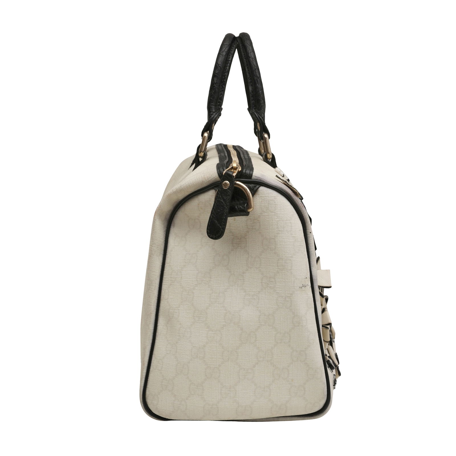 Gucci White GG Floral Applique Joy Boston Bag - 2