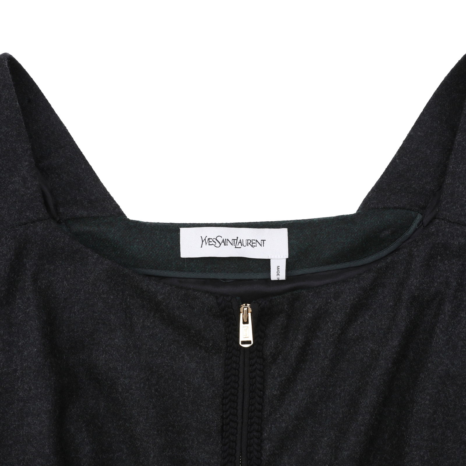 Yves Saint Laurent Grey Wool Colourblock Dress - Size 38 - 3