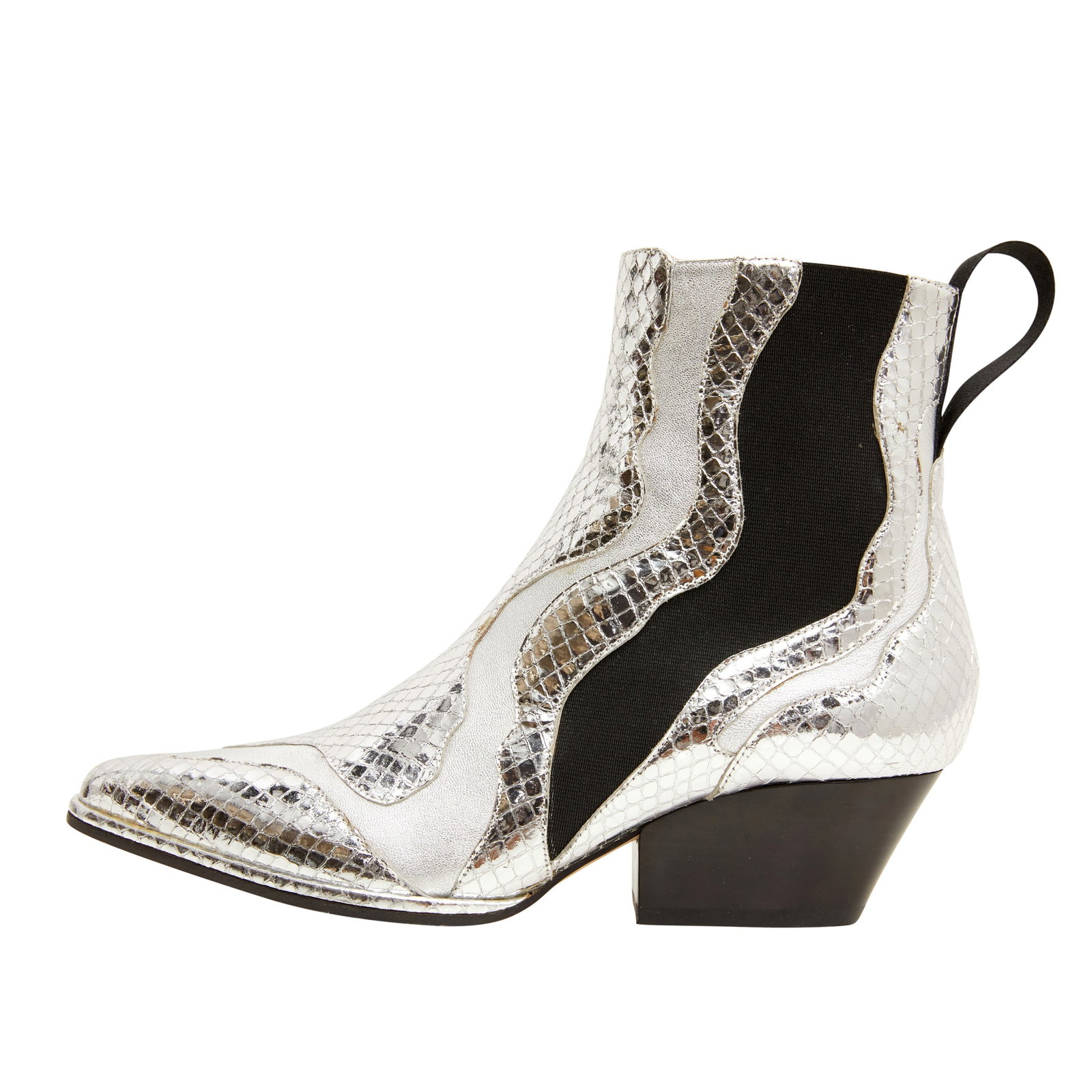 Serigio Rossi Silver Western Ankle Boot - Size 36.5 - 3