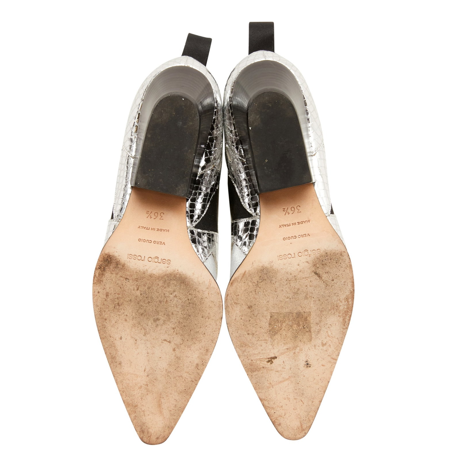 Serigio Rossi Silver Western Ankle Boot - Size 36.5 - 4