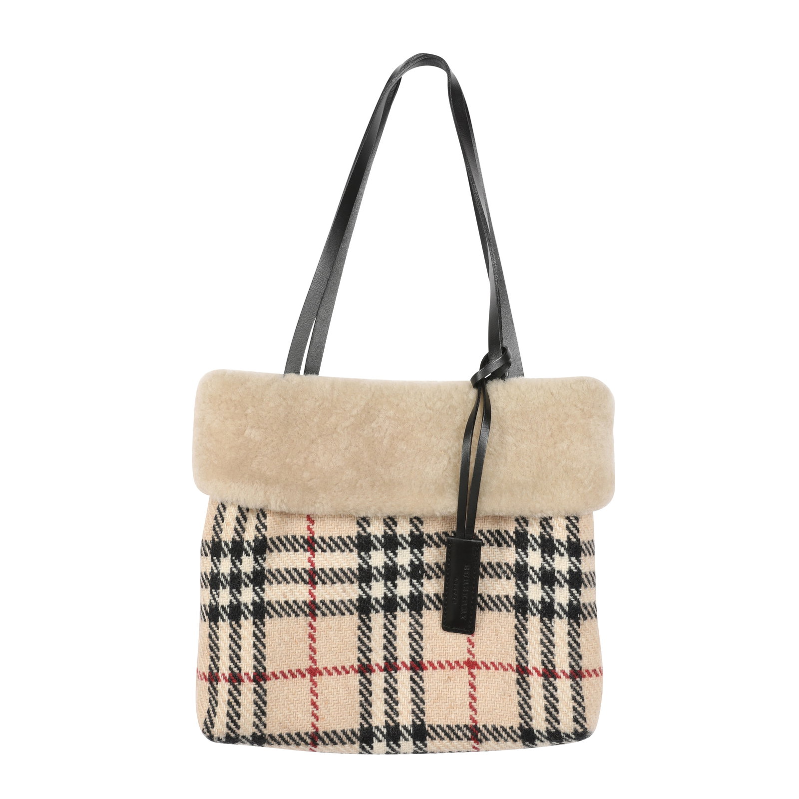 Burberry Beige Wool House Check Coat and Bag - Size 10 - 5