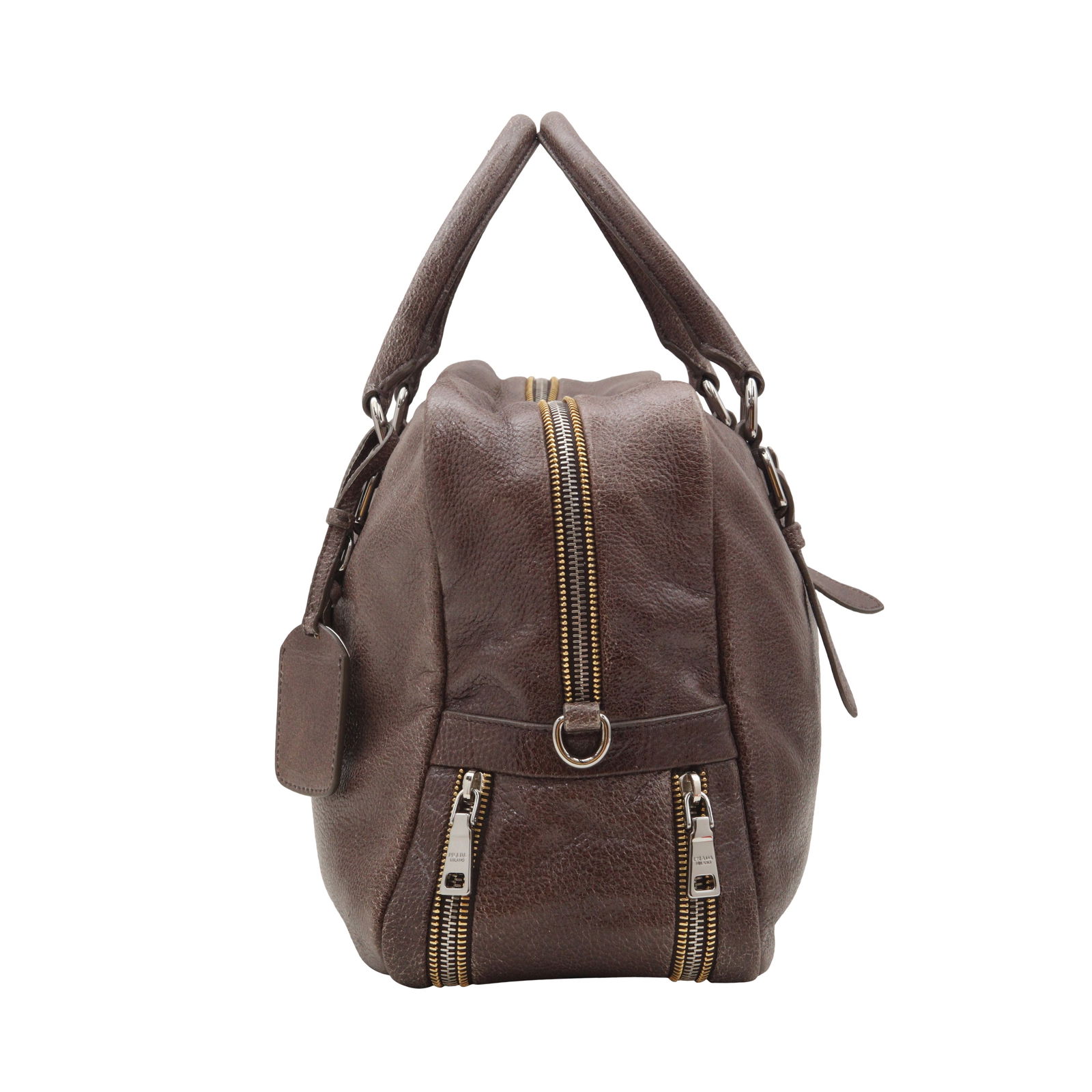 Prada Metallic Brown Vernice Two Way Tote - 2