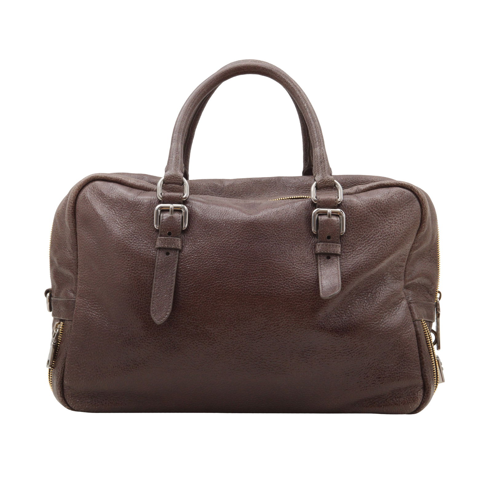 Prada Metallic Brown Vernice Two Way Tote - 3