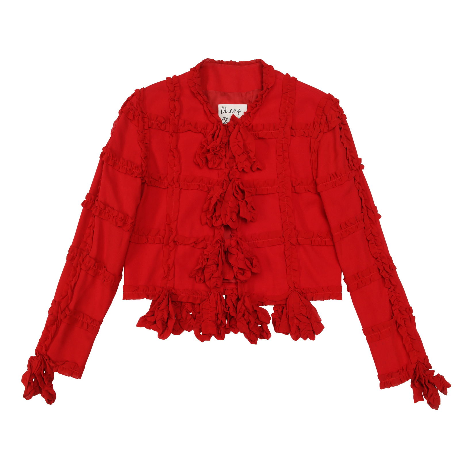 Moschino Red Ruffle Short Jacket - Size 44 (1 of 3)