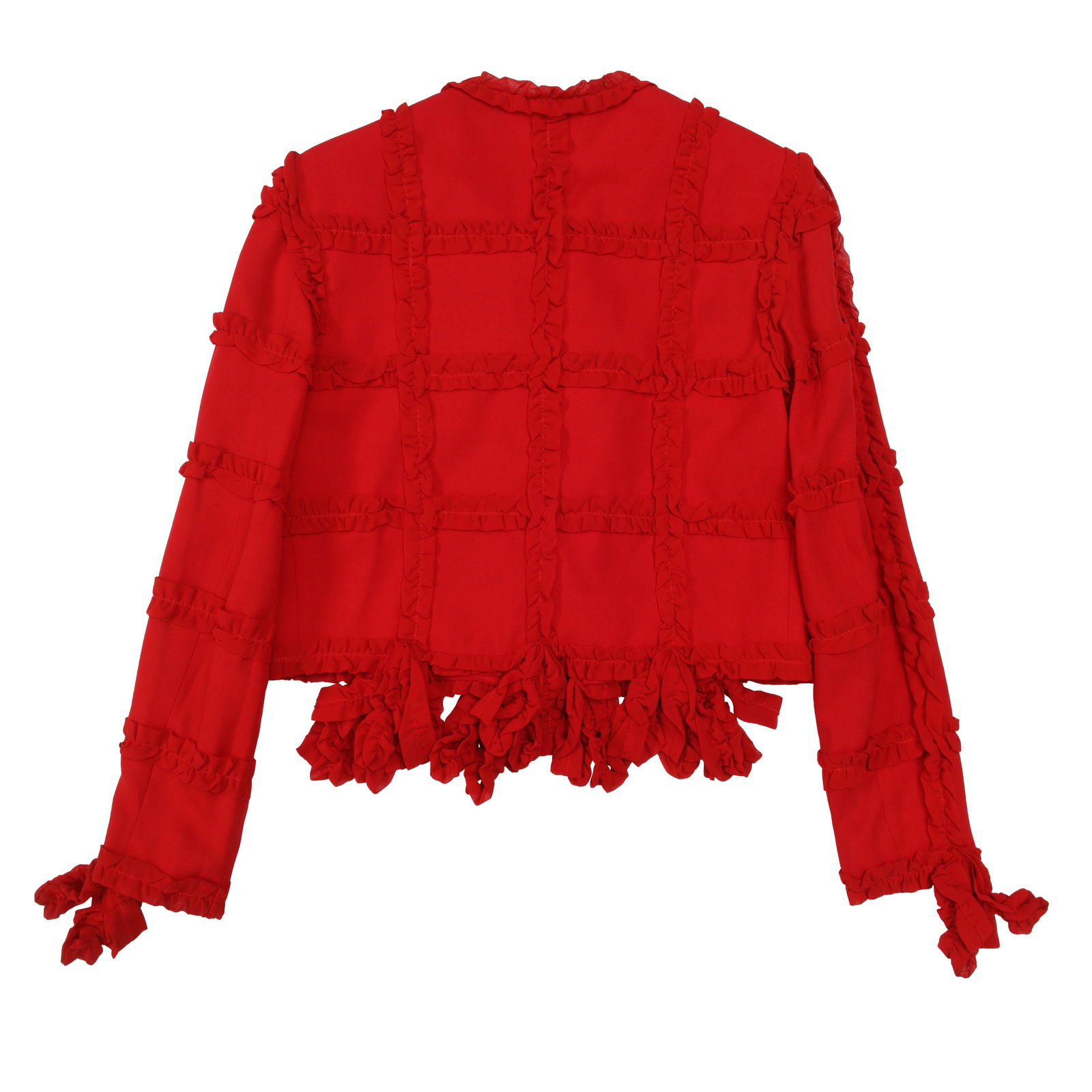 Moschino Red Ruffle Short Jacket - Size 44 - 2