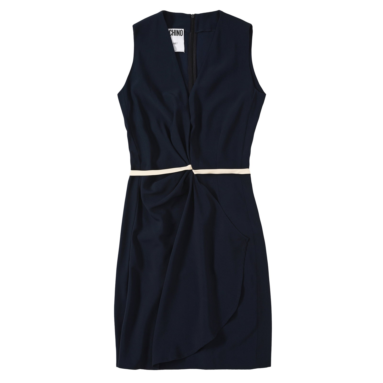 Moschino Couture Navy Sleeveless Drape Dress (1 of 3)