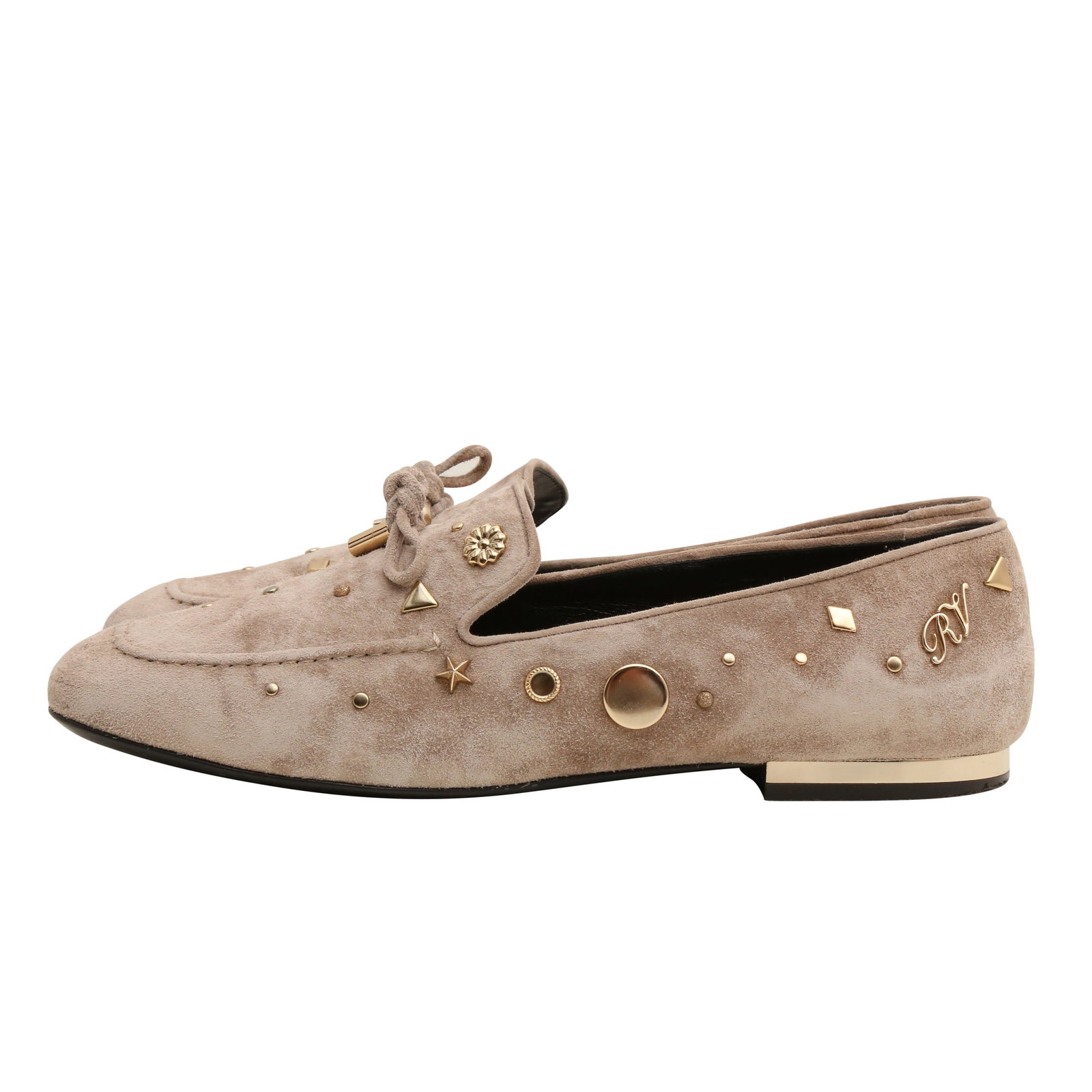 Roger Vivier Taupe Lucky Charms Flat Loafer - Size 37.5 - 4