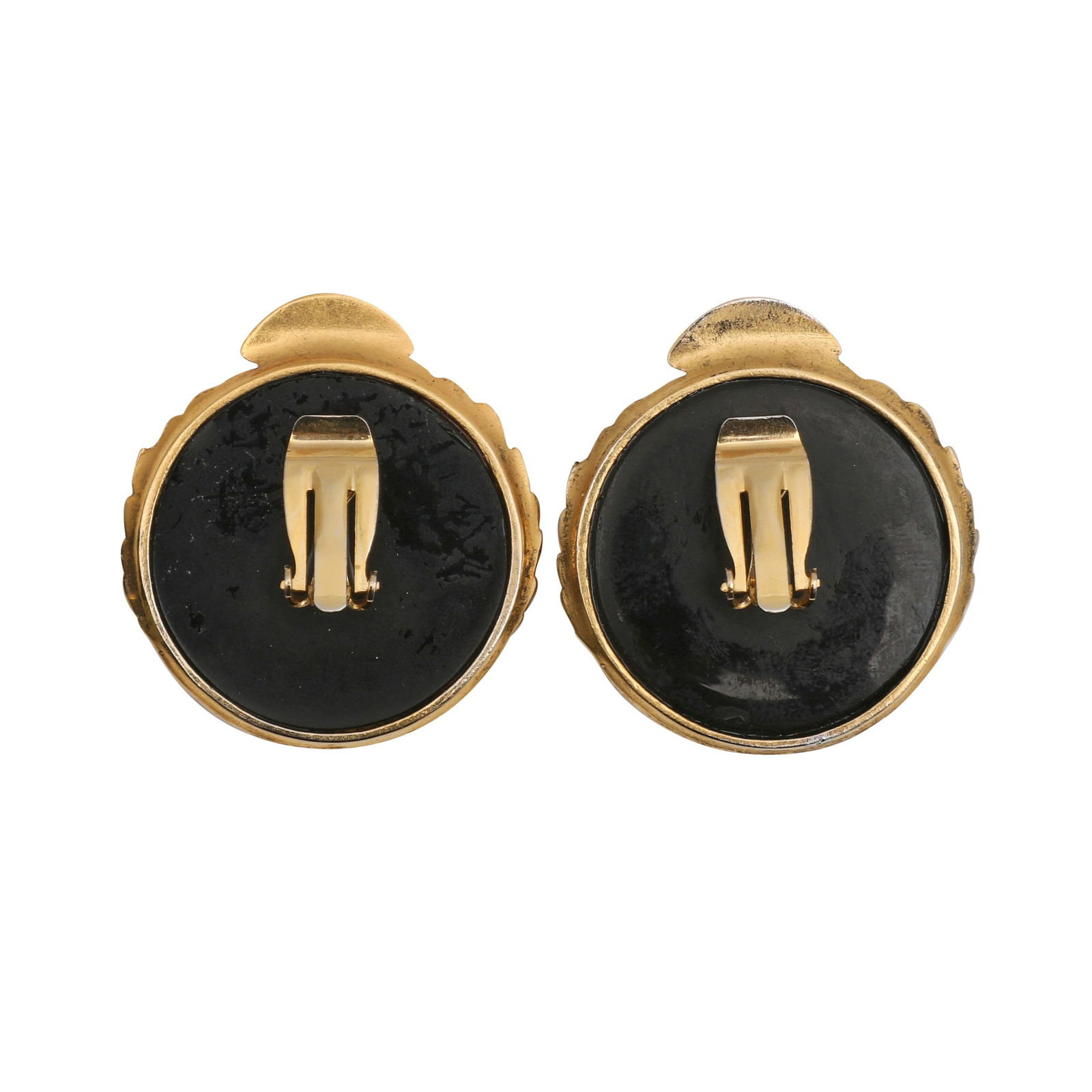 Karl Lagerfeld Black Monogram Statement Clip On Earrings - 2