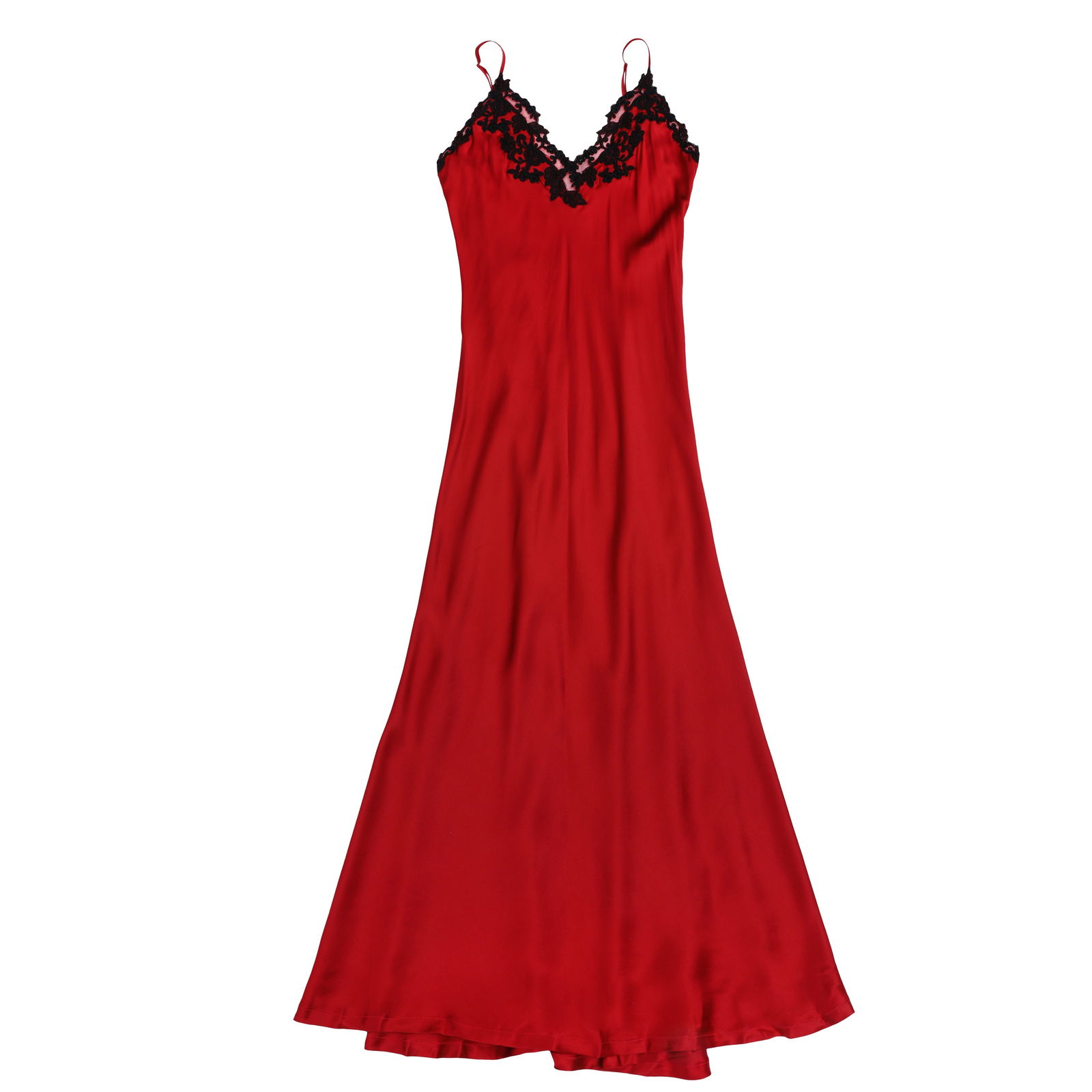 La Perla Red Silk Nightgown and Robe Set - Size 42 & 38 - 2