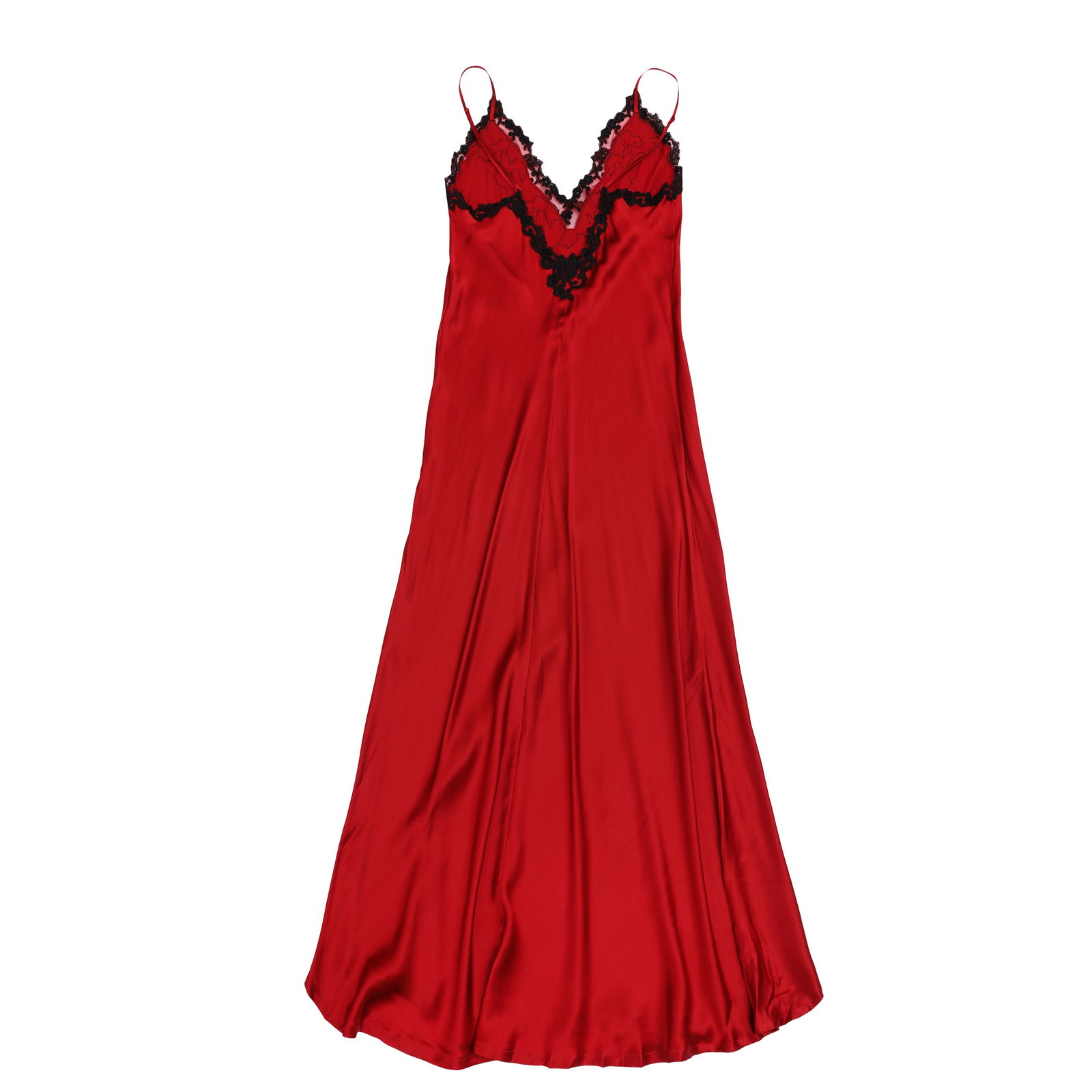La Perla Red Silk Nightgown and Robe Set - Size 42 & 38 - 3