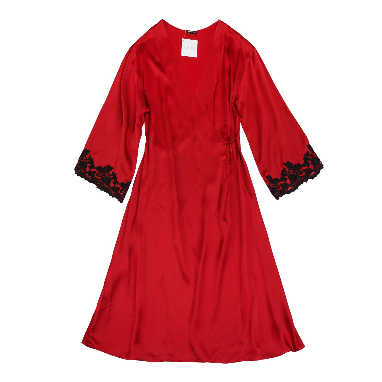 La Perla Red Silk Nightgown and Robe Set - Size 42 & 38 - 4