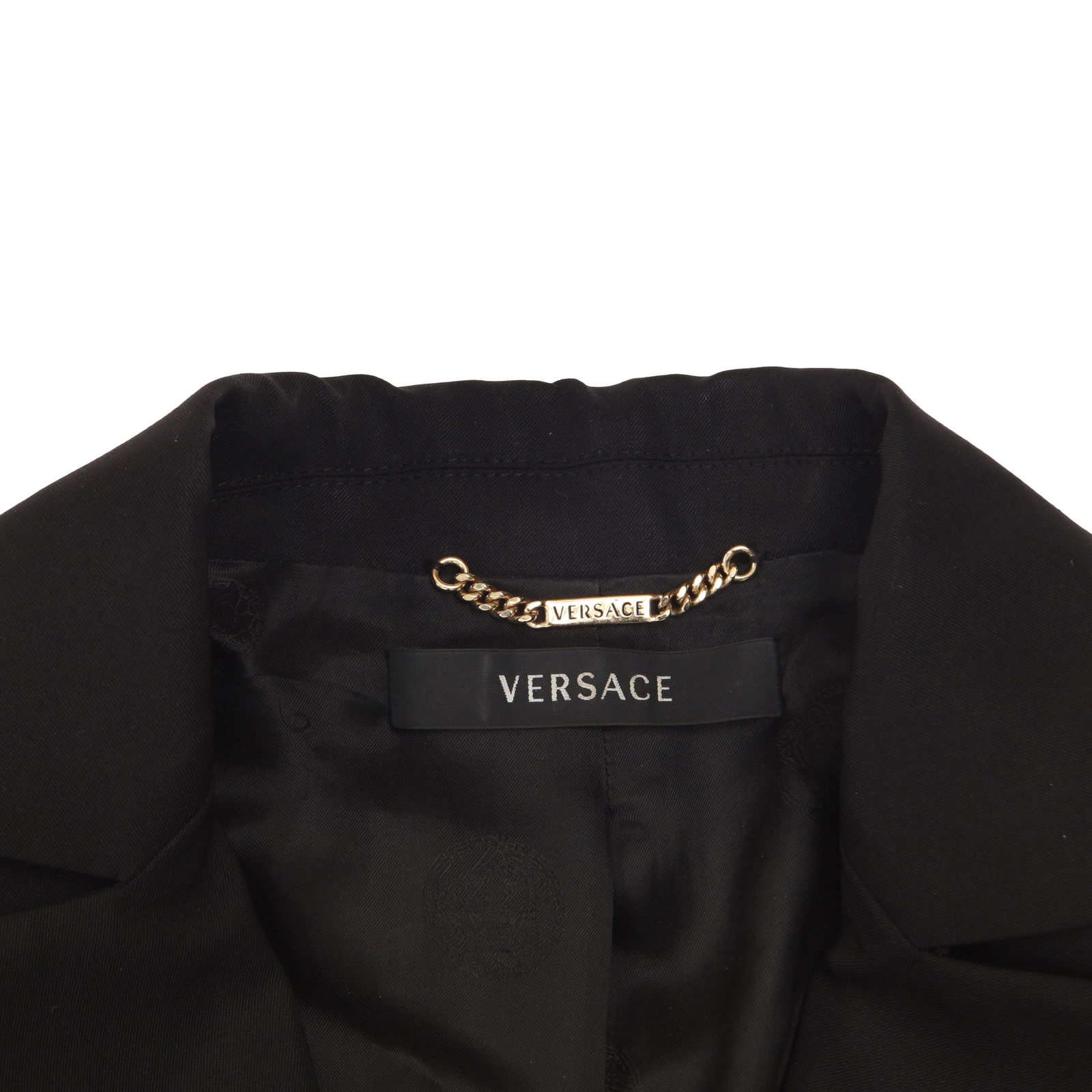 Versace Black Wool structured Shoulder Blazer - Size 44 - 3
