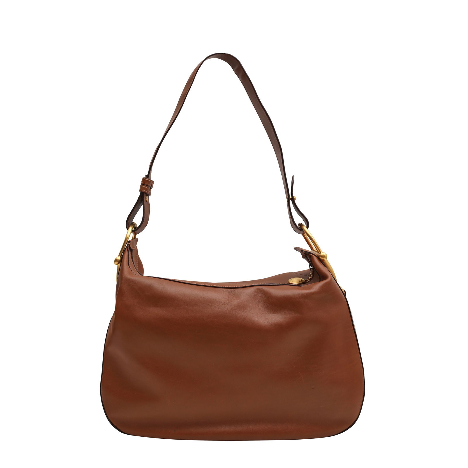 Gucci Brown Horsebit Shoulder Bag: Gucci Brown Horsebit Shoulder Bag calf leather, matt gold tone hardware 32 w 23 h x 9 d cm Serial code (001 14 1635) Grade B Please log in to Chiswick Live account to view condition report