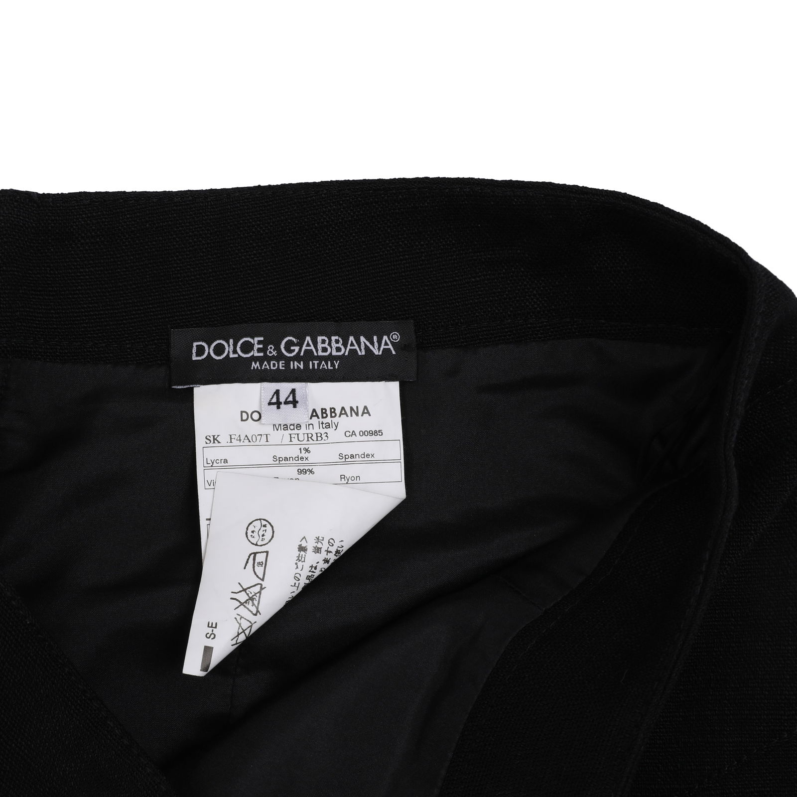 Dolce & Gabbana Black Straight Skirt - Size 44 - 3