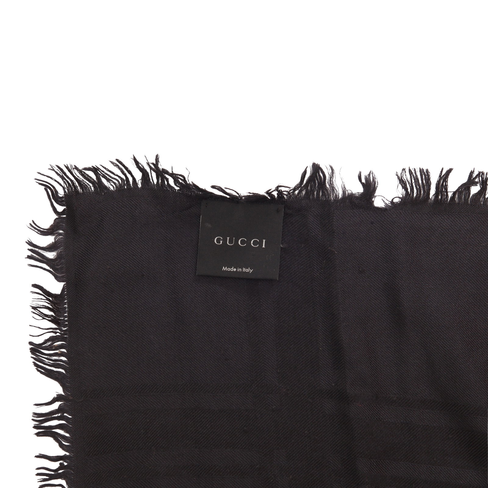 Gucci Black Wool Guccisima Scarf - 2