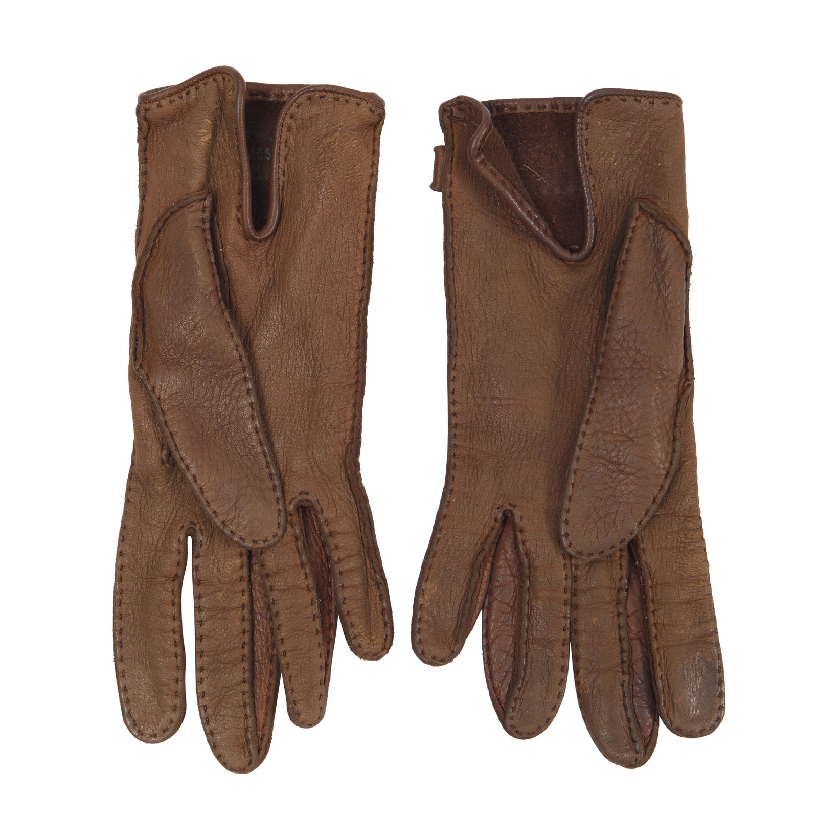 Hermes Brown Snap Hook Gloves - Size 6.5 - 2