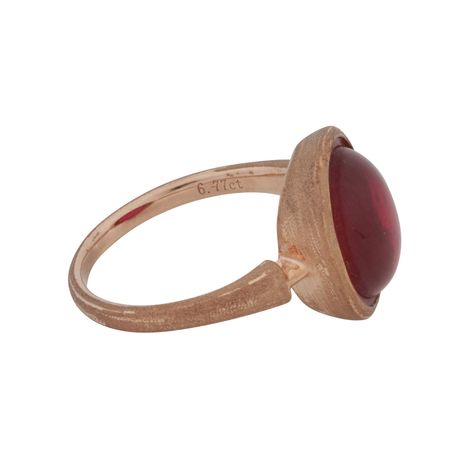 A synthetic ruby single stone ring Yellow metal - 2