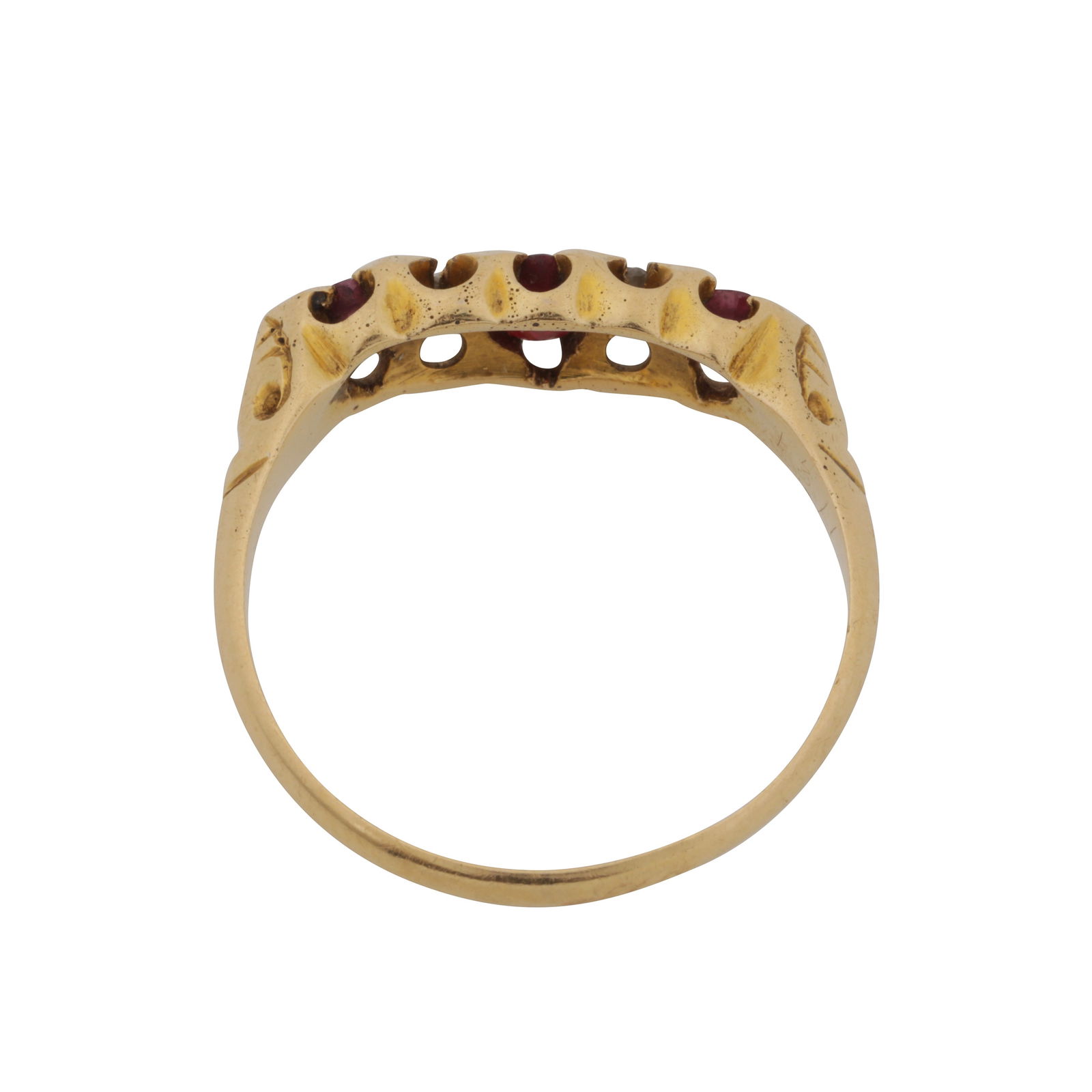 A ruby and diamond Ring Yellow metal - 3