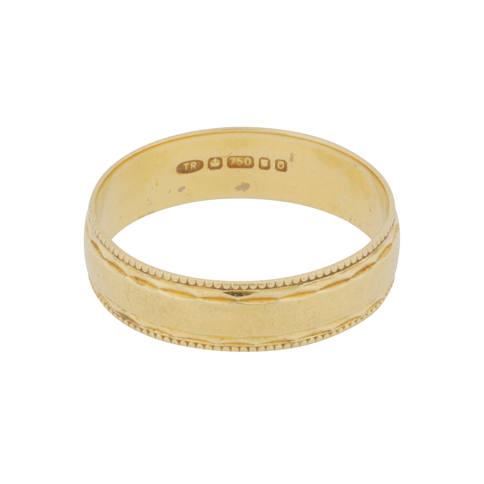A textured band ring, circa 1988 18ct yellow gold (1 of 3)