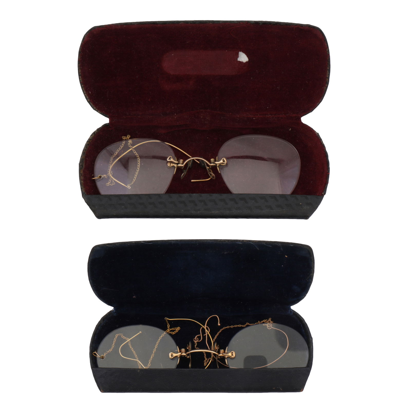 Two pairs of frameless spectacles Yellow metal - 2