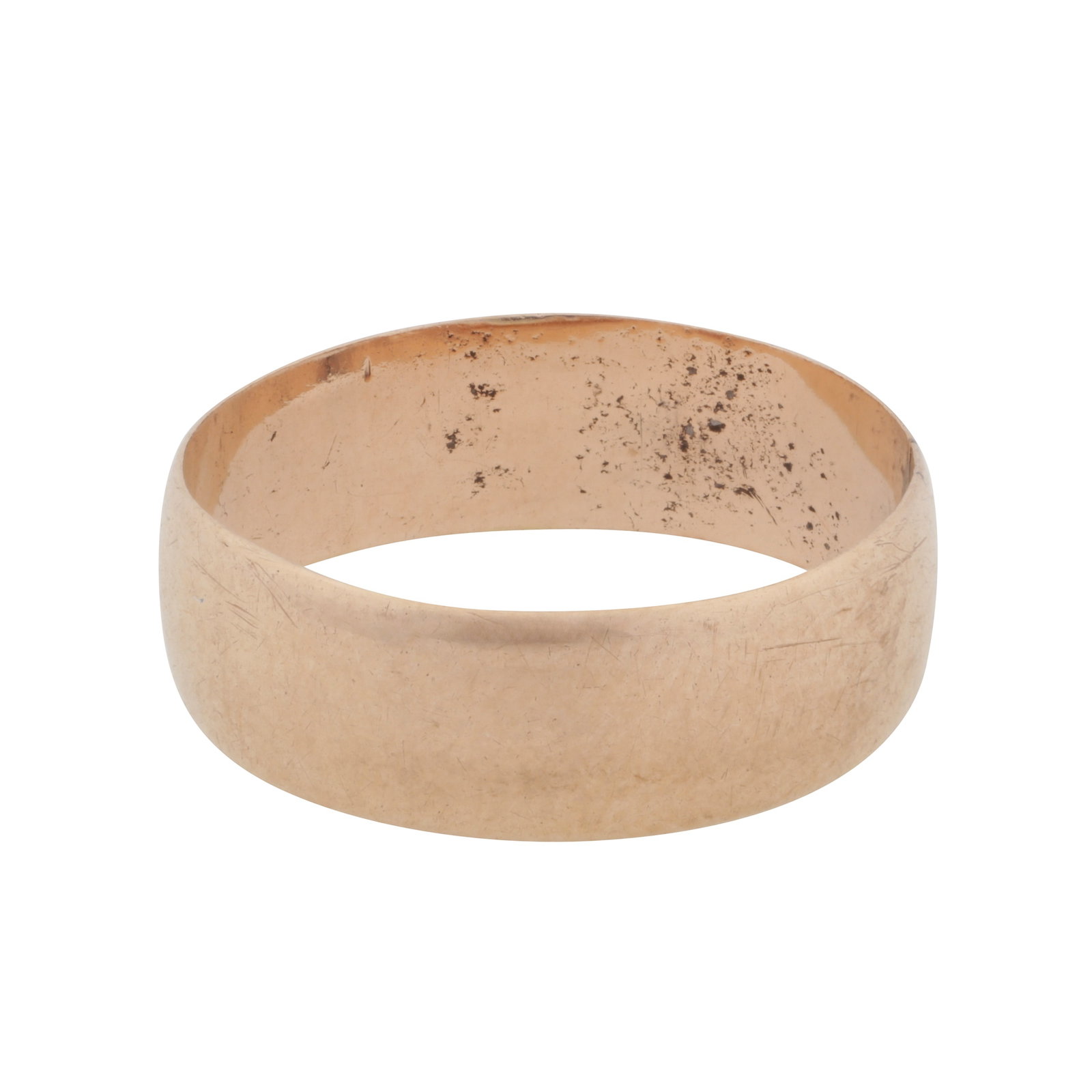 A band Yellow: A band Yellow Of polished yellow metal, unmarked, ring size N The item has been XRF tested and found to be 9ct gold.