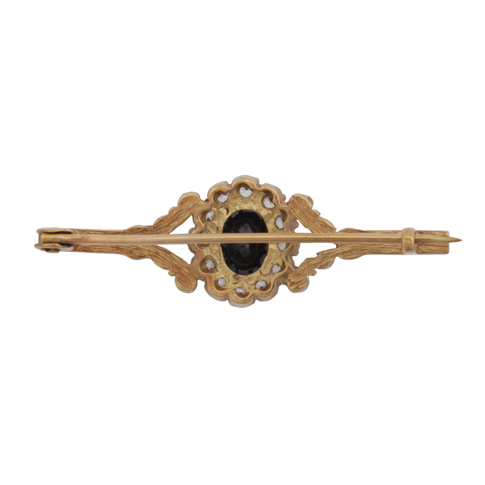 A sapphire and paste brooch Yellow metal - 2