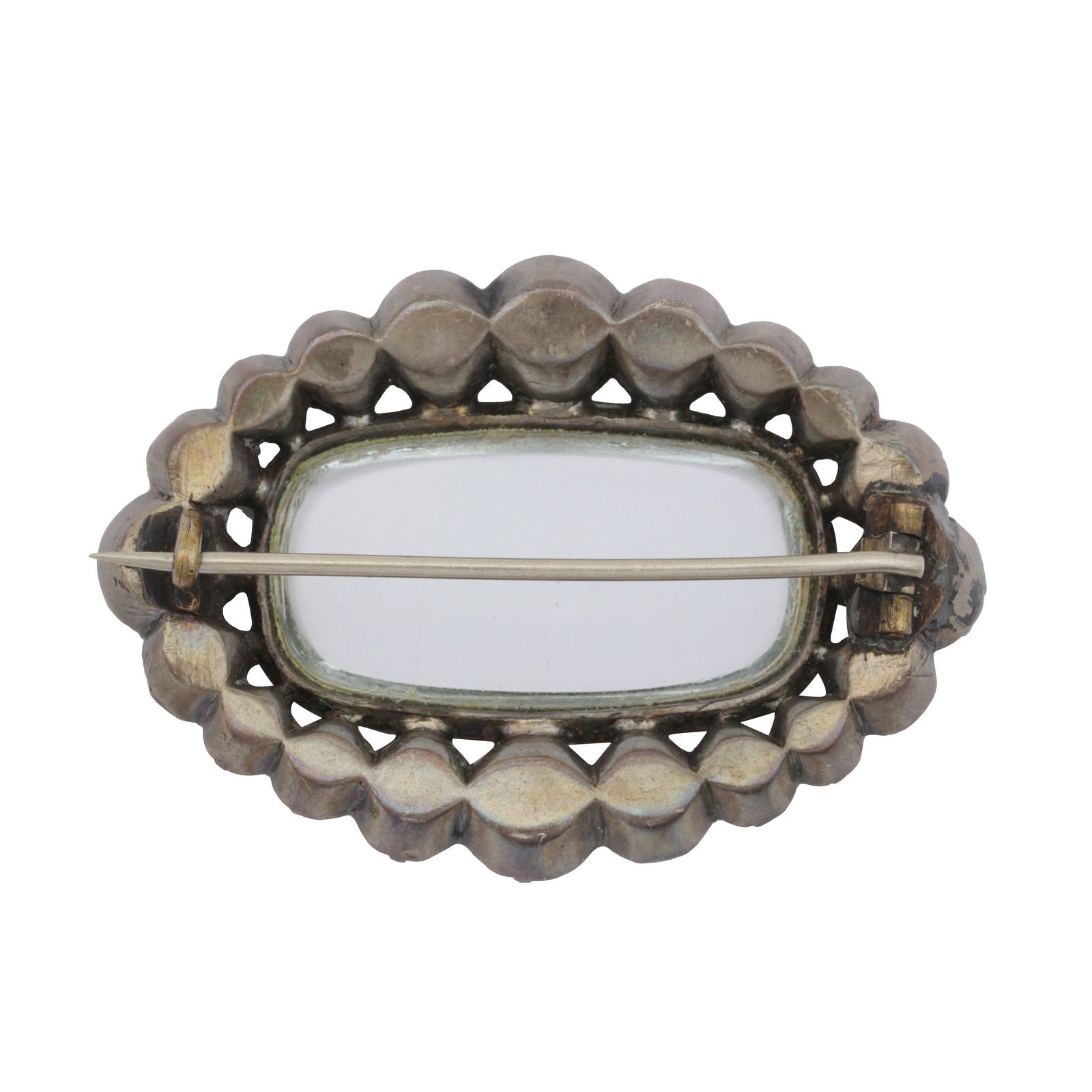 A paste frame brooch White and yellow metal - 2