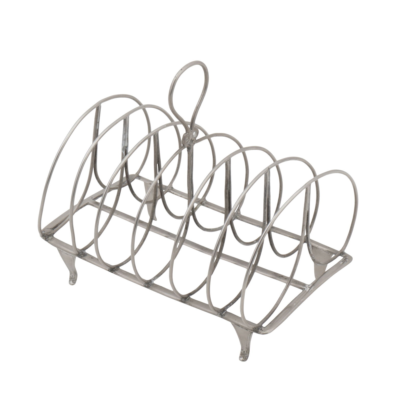 London 1803 by William Abdy II A George III sterling silver toastrack: London 1803 by William Abdy II A George III sterling silver toastrack Of rectangular form, raised upon four bracket feet, to simple loop handle, a central carrying handle of C scrolls. Fully marked