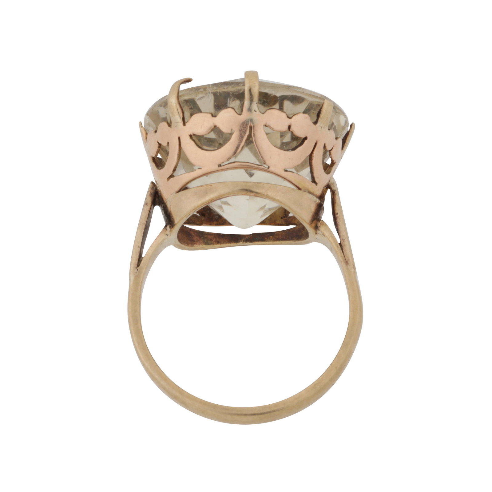 A lemon quartz single stone ring Yellow metal - 3