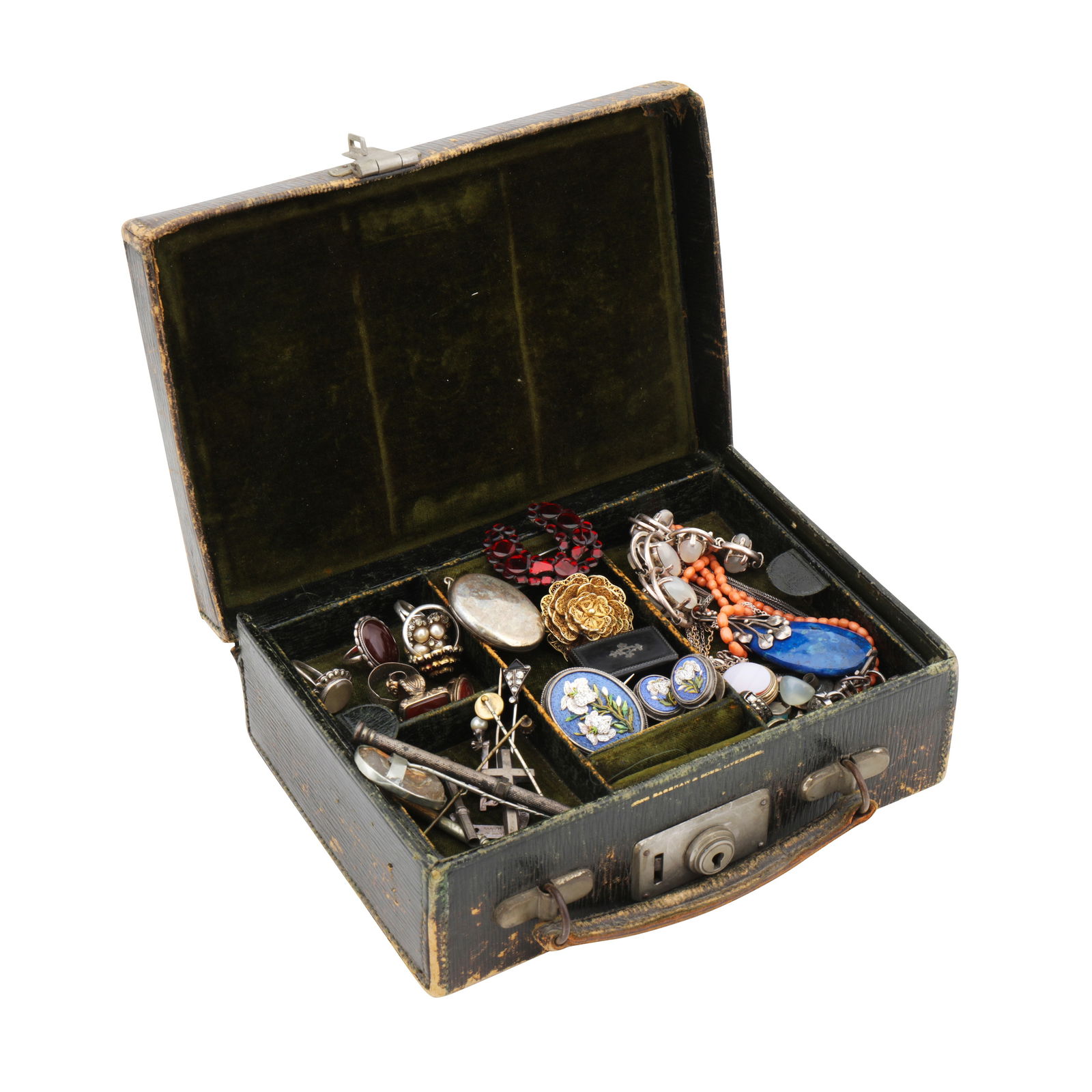 A collection of silver and costume jewellery Yellow and white metal - 2