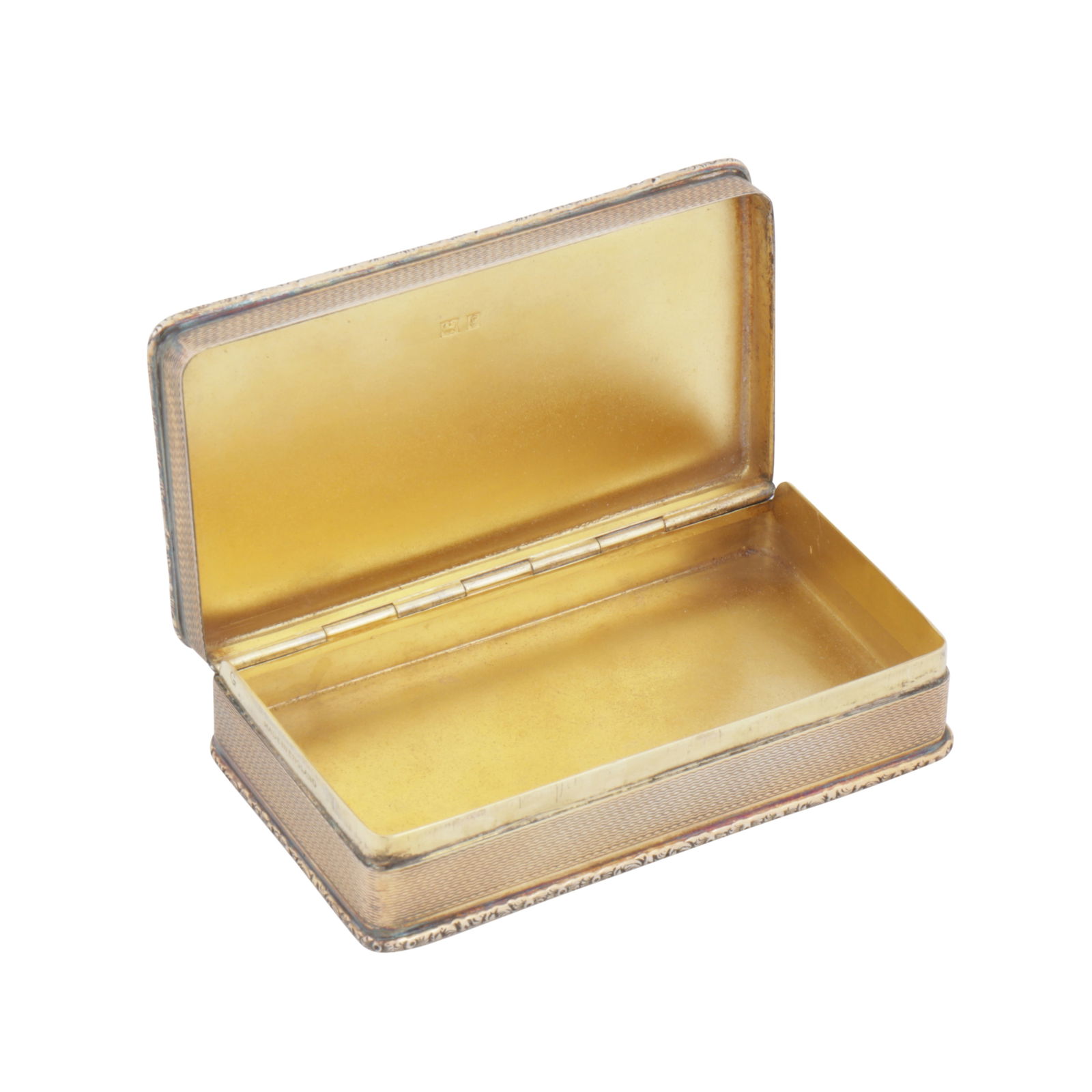 An Elizabeth II sterling silver gilt snuff box, Birmingham 1951 by A Wilcox - 2