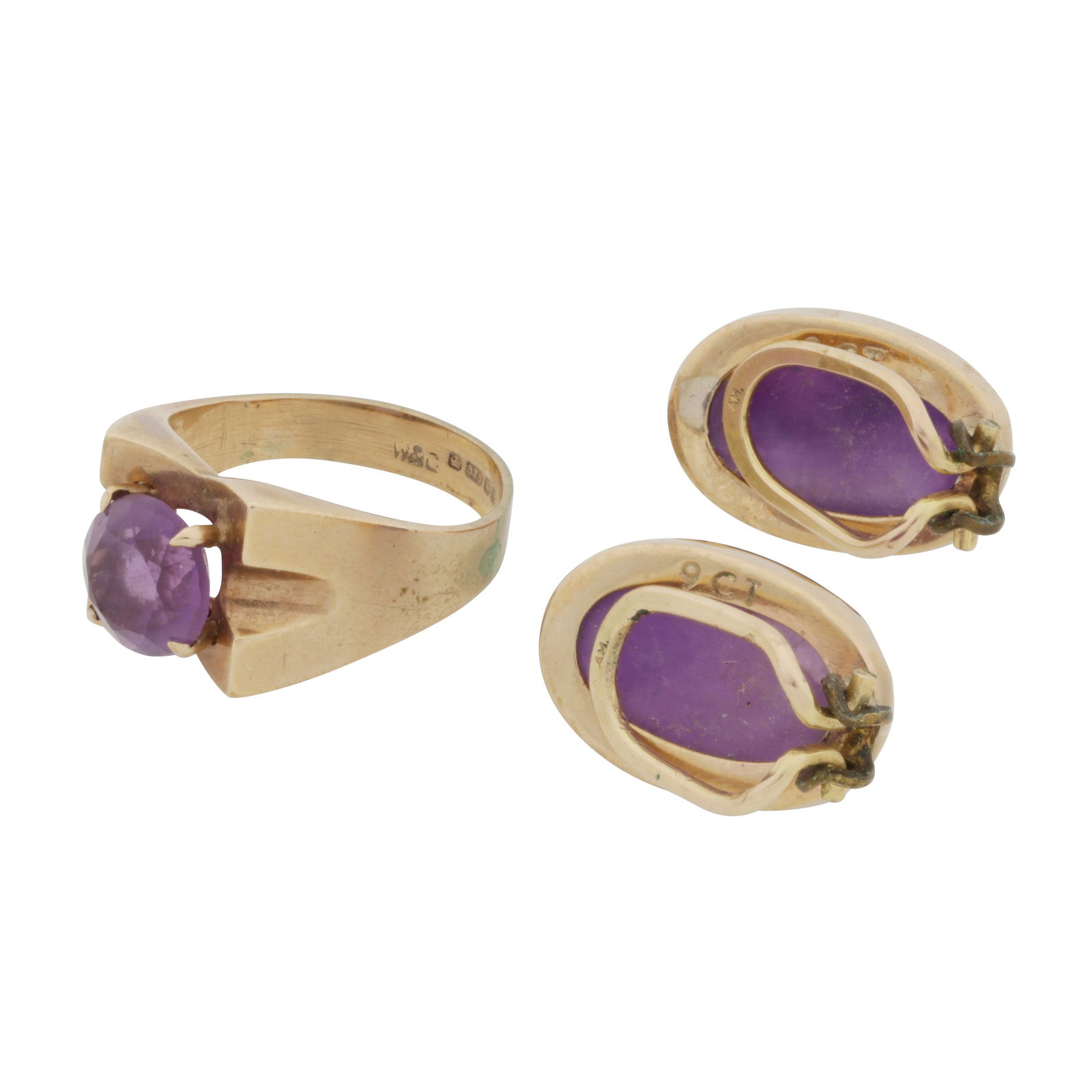 An group of amethyst jewellery Yellow metal - 2