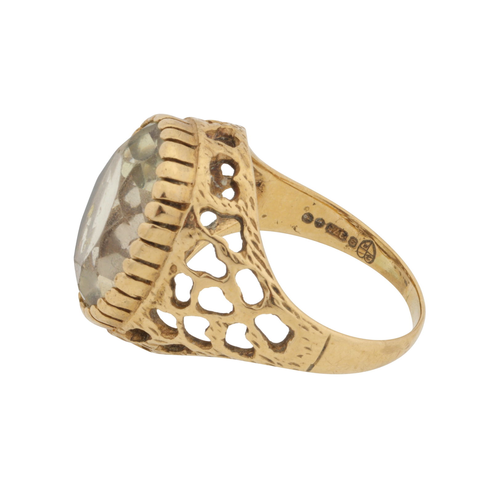 A lemon quartz single stone ring, circa 1969 9ct yellow gold - 2