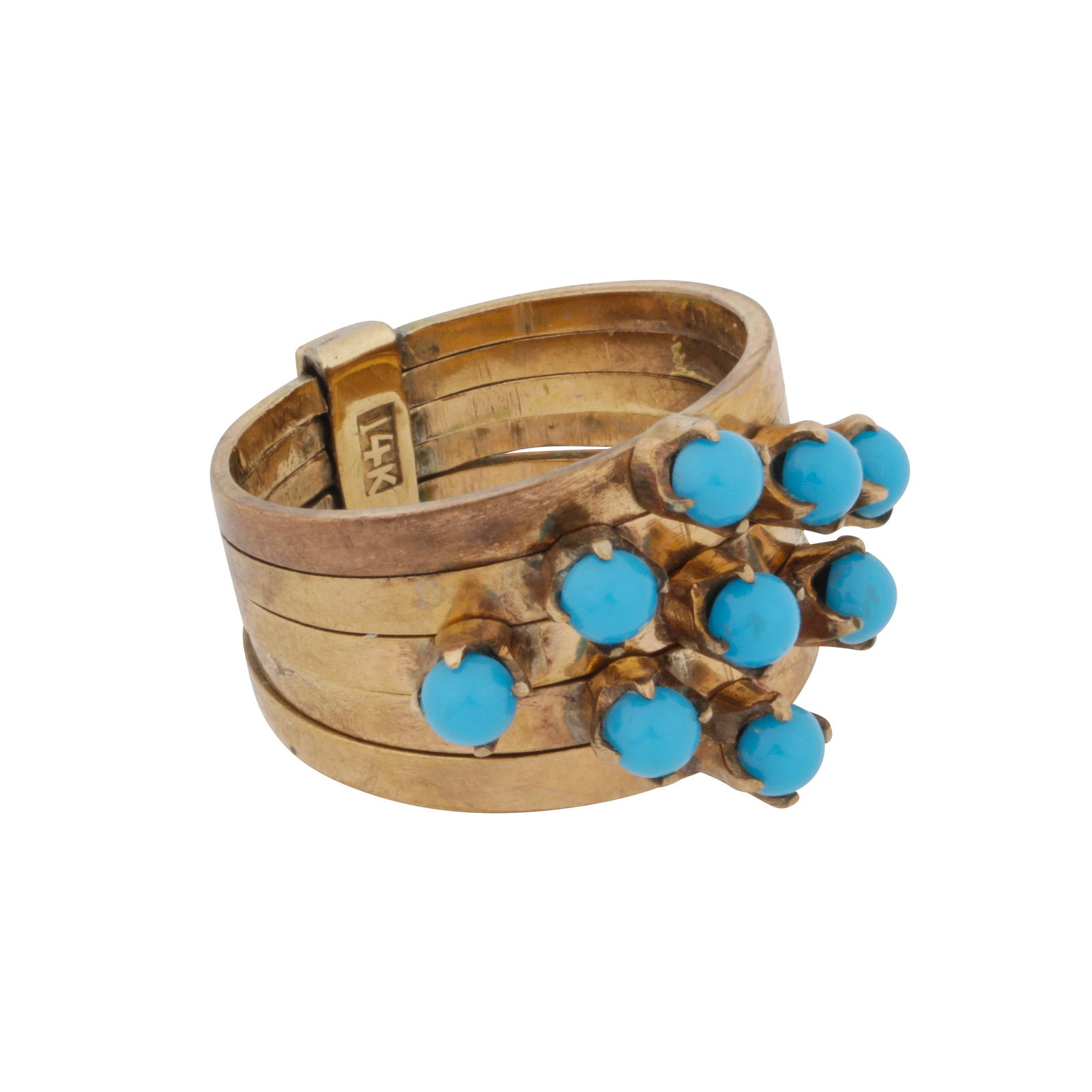 A paste multi band ring Yellow metal - 2