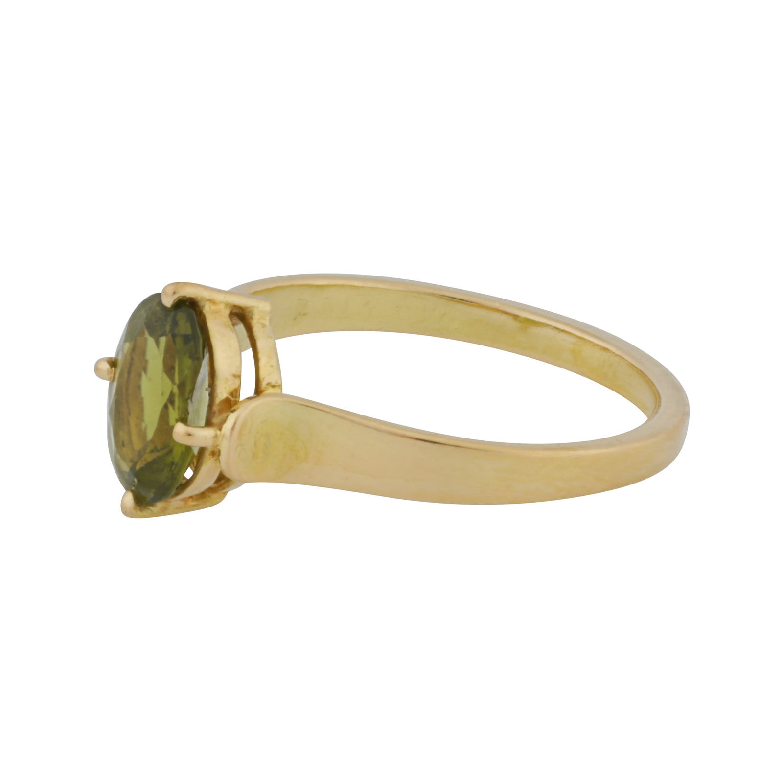 A peridot ring, pendant, and stud earrings suite Yellow metal - 3