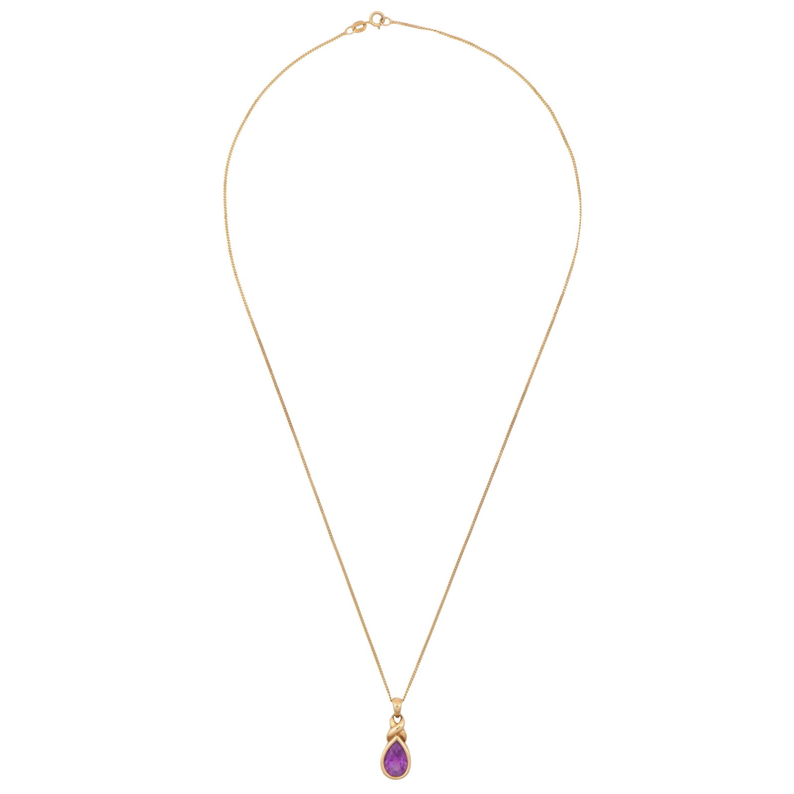 An amethyst pendant necklace - 4