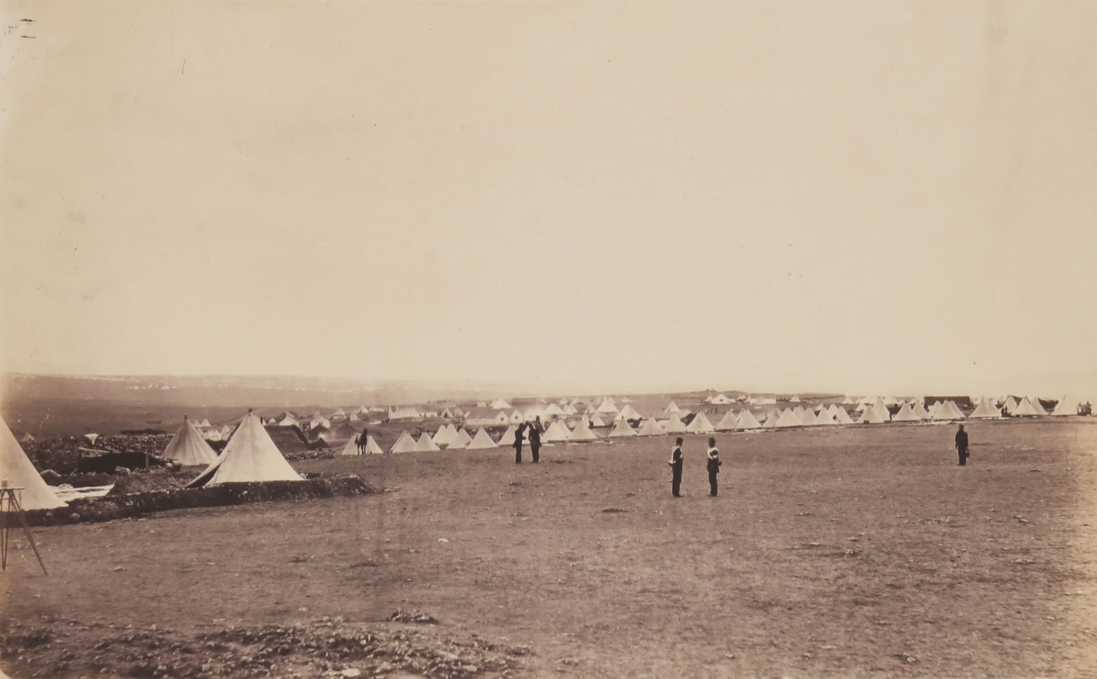 Roger Fenton (1819-1869) Plateau of Sebastopol, Crimean War, 1855-1856: A pair of salted paper prints from glass negatives, on original Agnew & Sons mounts, image sizes 22 x 36cm, each credited, titled, and inscribed with printed ink 'Published by T. Agnew & Sons, Jan 1st