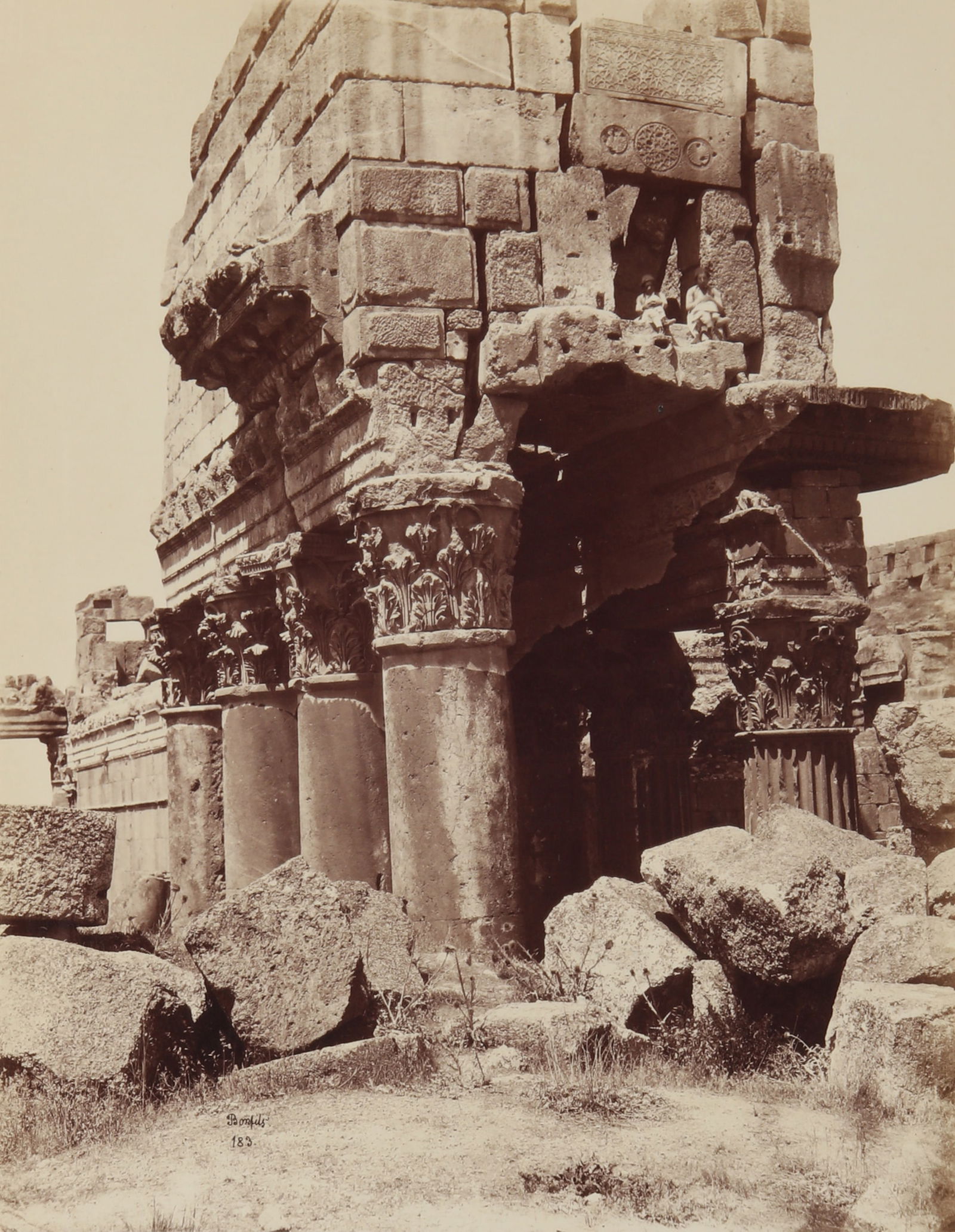 Félix Bonfils (1831-1885) Temple of Jupiter, Baalbek, Syria, c.1865 (1 of 1)