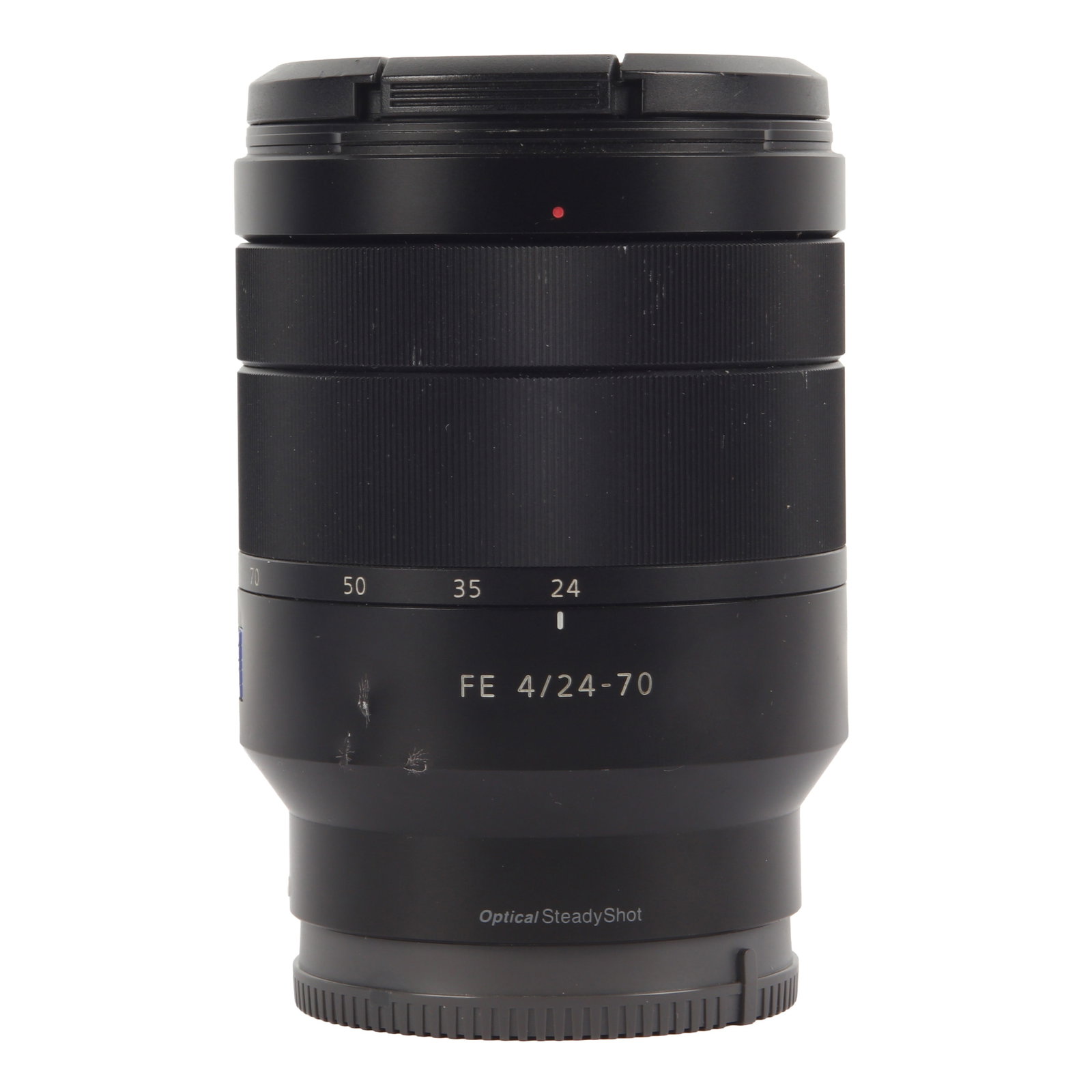 Sony FE 4/24-70mm Vario Tessar T* Zoom Lens: Serial No: 0324115 Body: P/F Optics: G Notes: with maker's caps