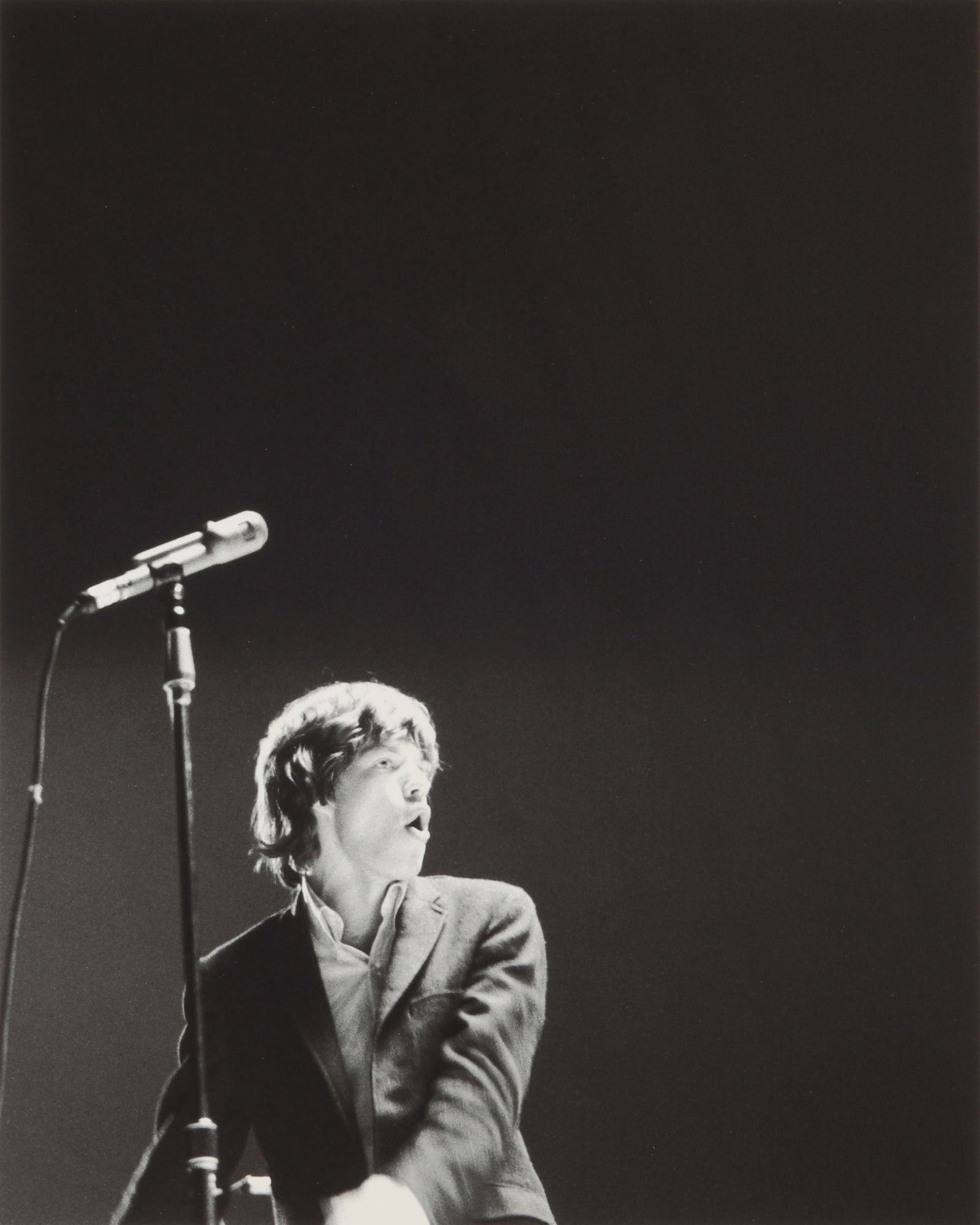 § Gered Mankowitz (b.1946) Mick Jagger Moves, 1965-1966: A group of four archival pigment prints on wove paper, printed later, image sizes 40.5 x 35.5cm (smallest) to 44.5 x 35.5cm (largest), sheet sizes 51 x 40.5cm, each signed by the photographer in penci