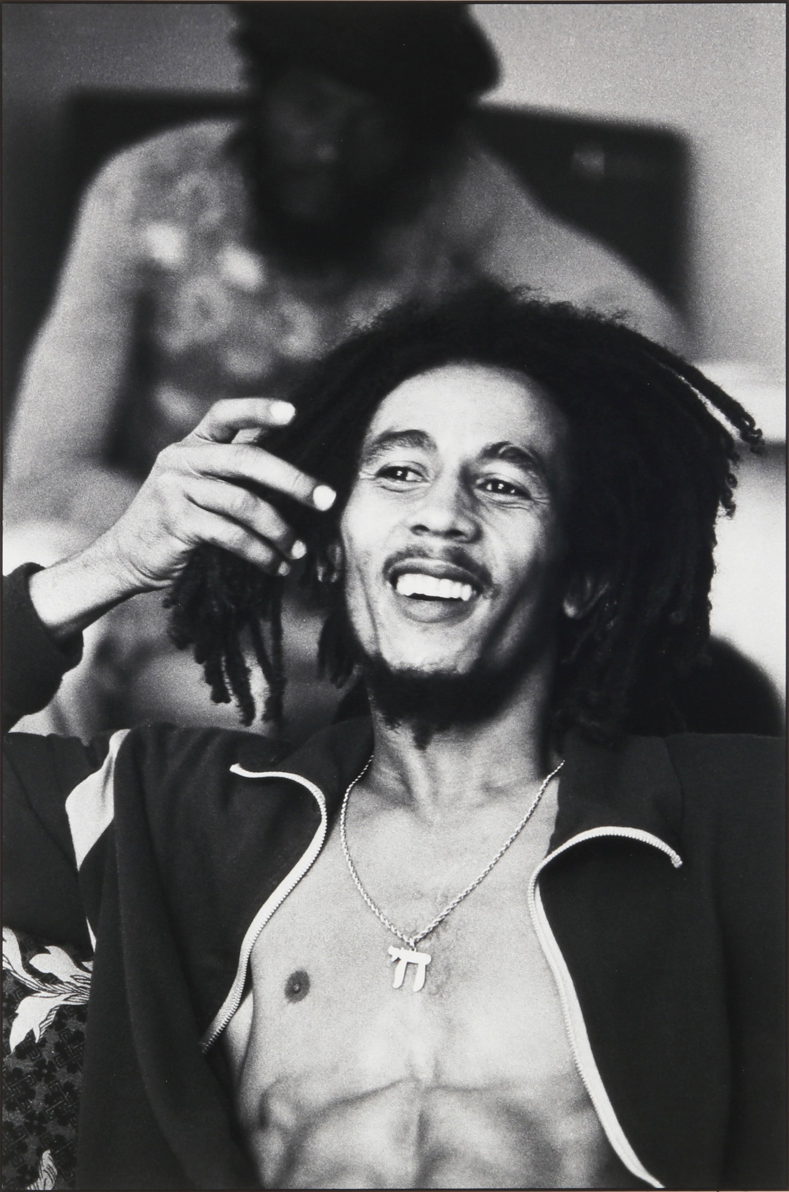 Kim Gottlieb-Walker (b.1947) Bob Marley, Smile Chai, Jamaica 1975: Digital archival print, image size 39 x 26cm, sheet size 48 x 33cm, signed, titled, dated, and annotated AP by the photographer in ink lower margin; accompanied by a certificate of authenticity from P