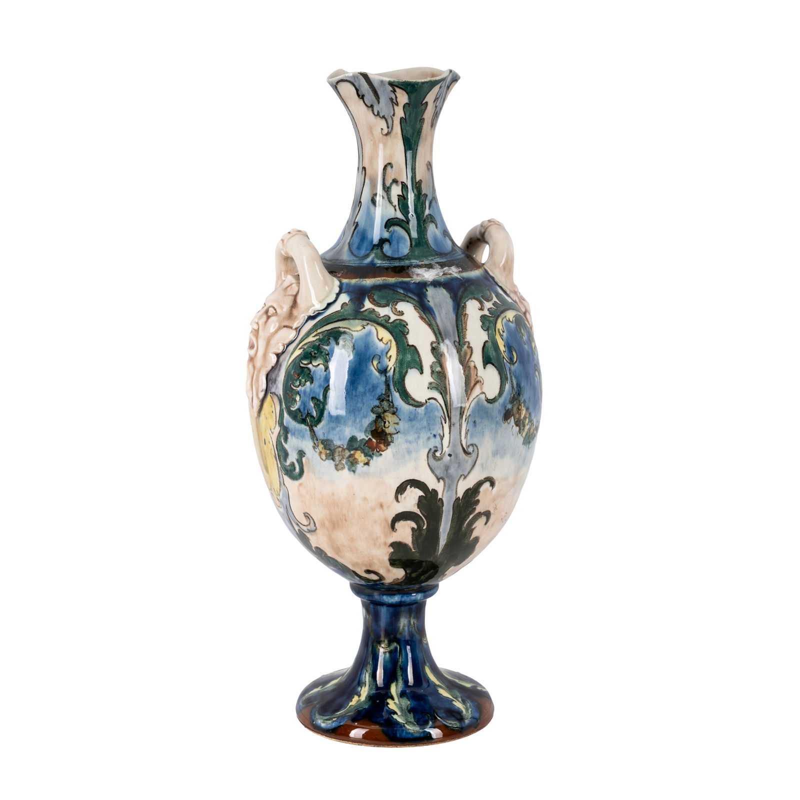 W.P. Hartgring for Rozenburg den Haag, Dutch Tall vase with twin loop mask handles, model no. 178 (1 of 1)