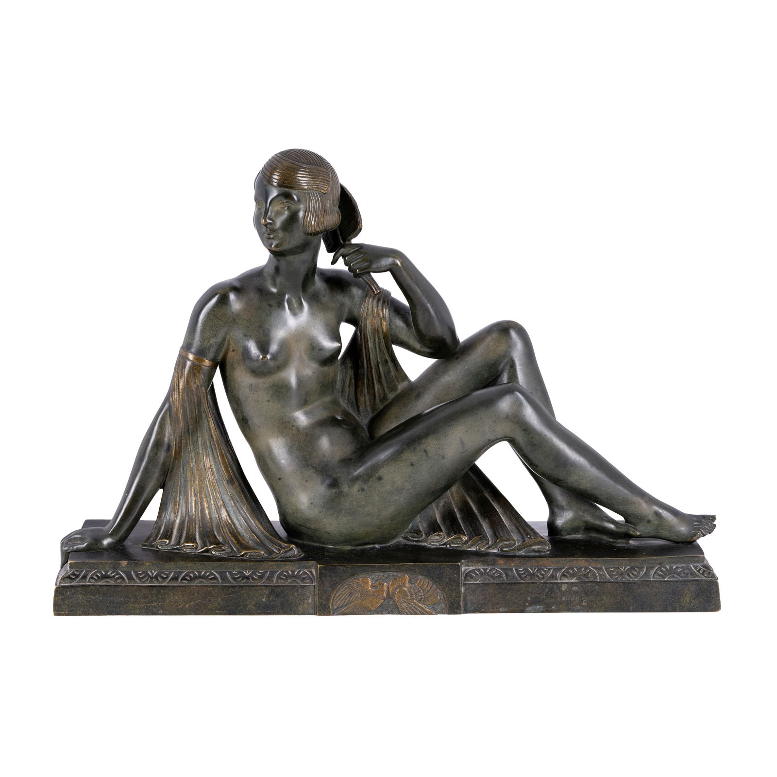 Joe (Joseph) Descomps (French 1869-1950) Large Art Deco sculpture of a reclining female titled (1 of 1)