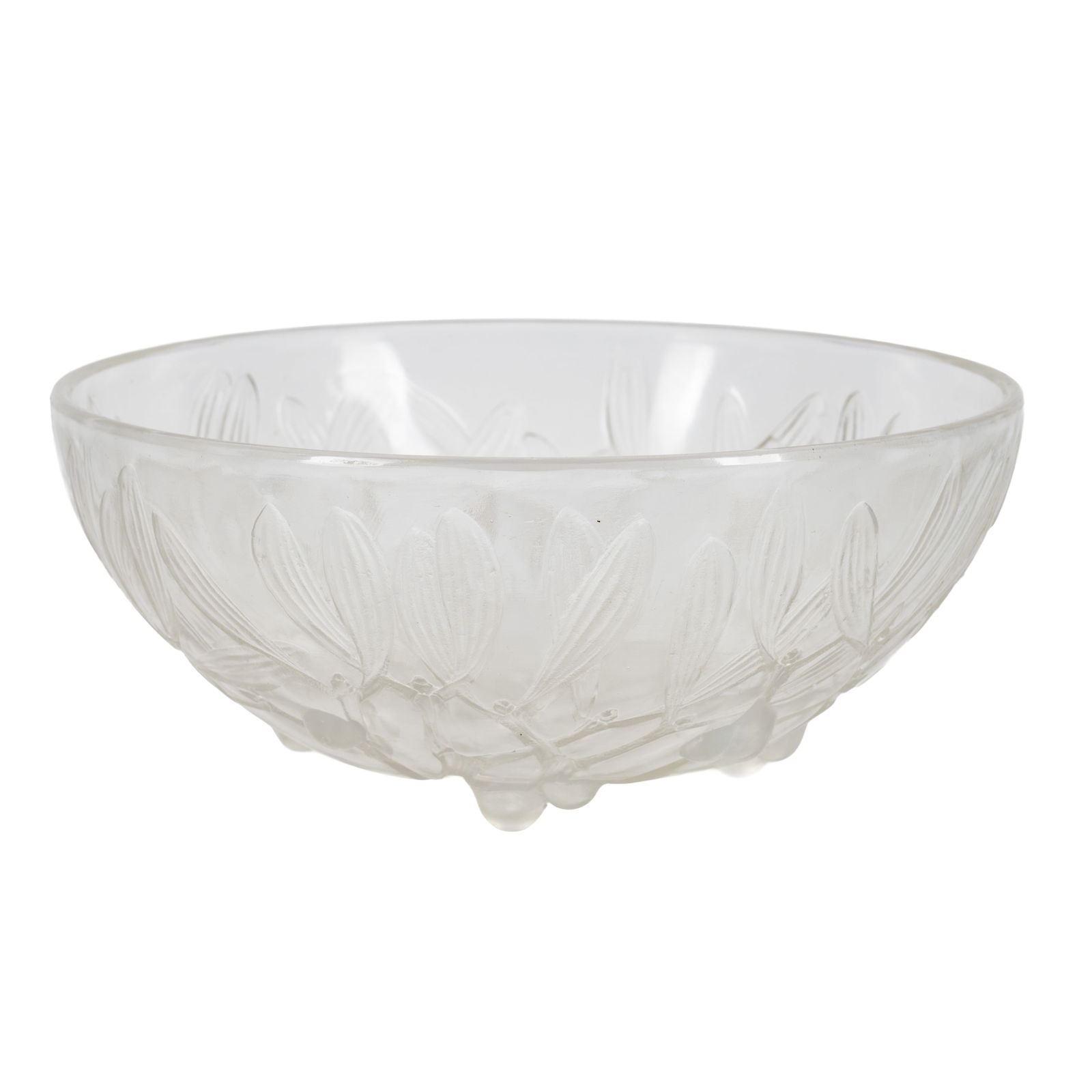 Rene Lalique (French 1860-1945) Gui (Misteltoe) bowl, model 3224: Circa 1921 Glass Moulded 'R LALIQUE' mark and etched 'France', etched 'No.3224' 20.5cm diameter