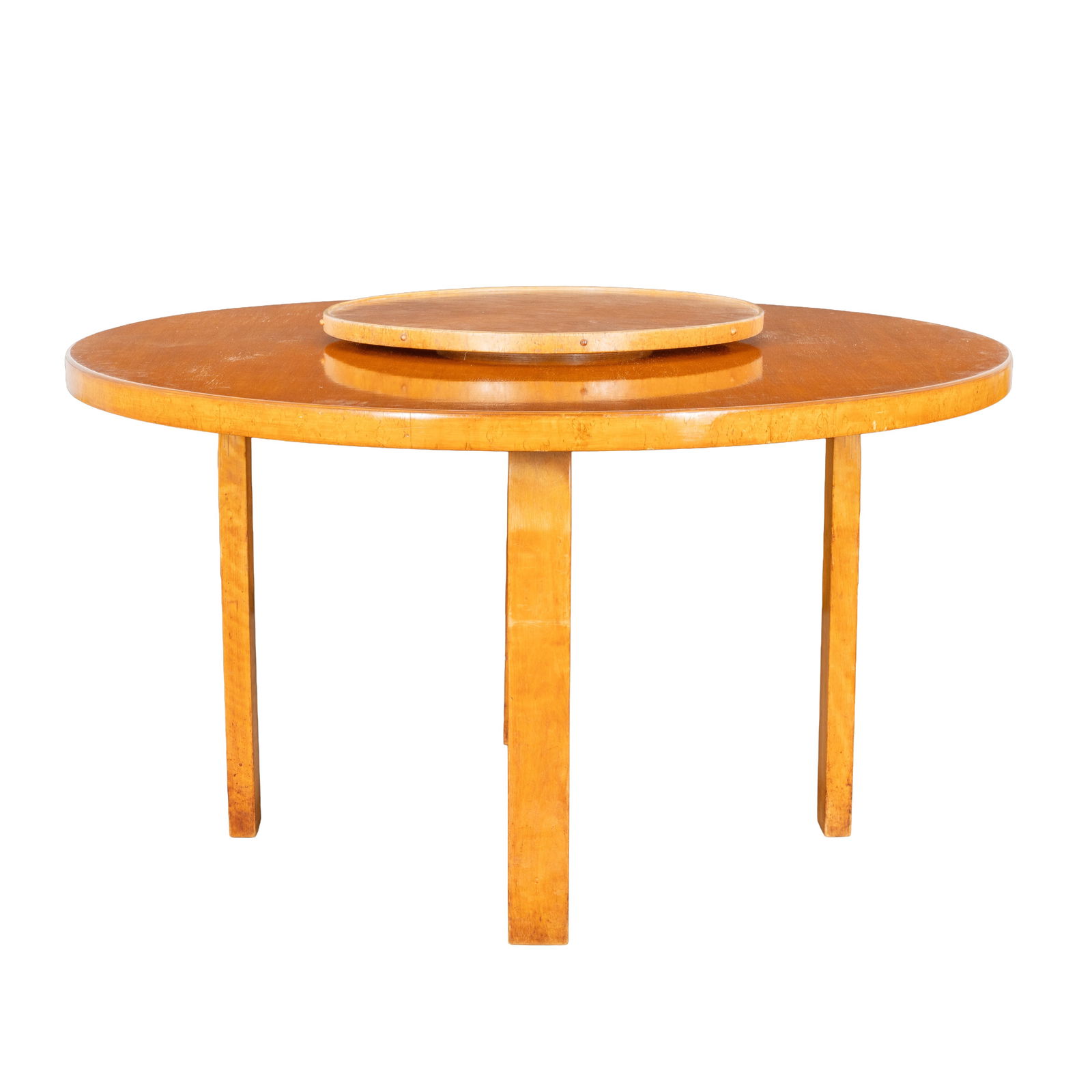 Alvar Aalto (Finnish 1898-1976) for Artek Table 91 with lazy susan (1 of 1)
