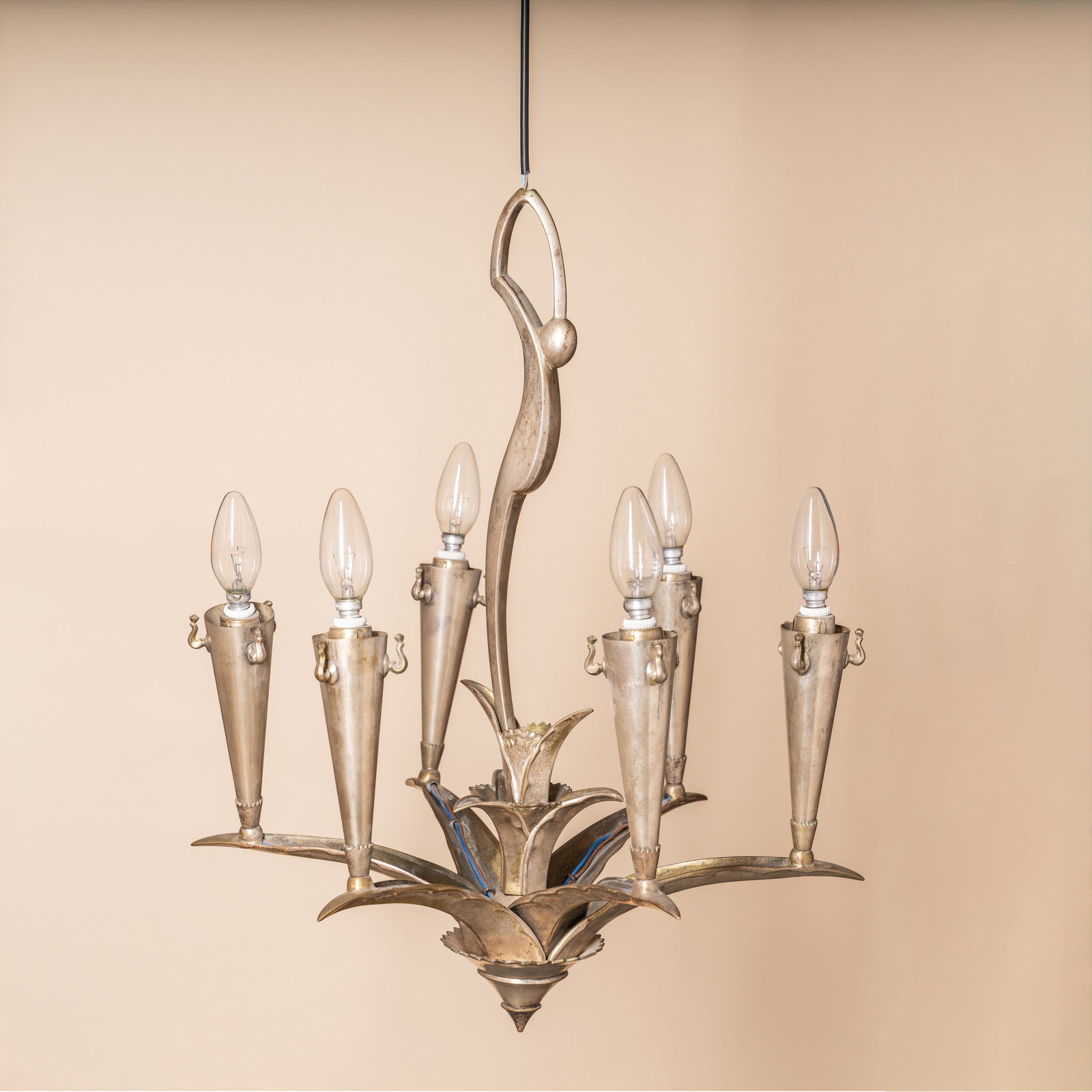 Dagobert Peche (Austrian 1887-1923) for Wiener Werk­stät­te Art Deco Chandelier (1 of 1)