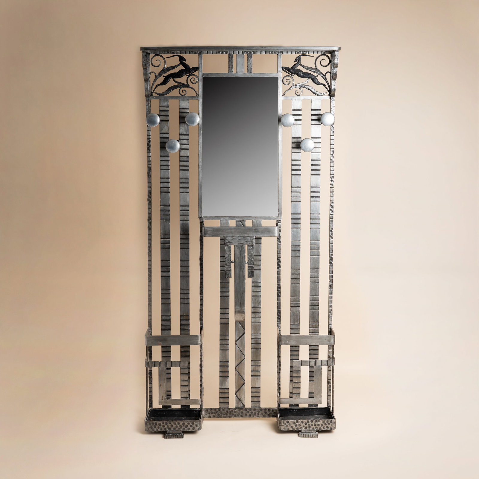 Art Deco, France Art Deco Hall stand with leaping gazelles decoration (1 of 1)