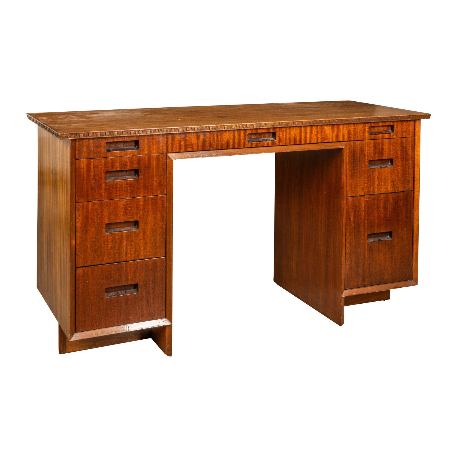 Frank Lloyd Wright (American 1867-1959) for Heritage Henredon, USA Taliesin double pedestal desk (1 of 1)