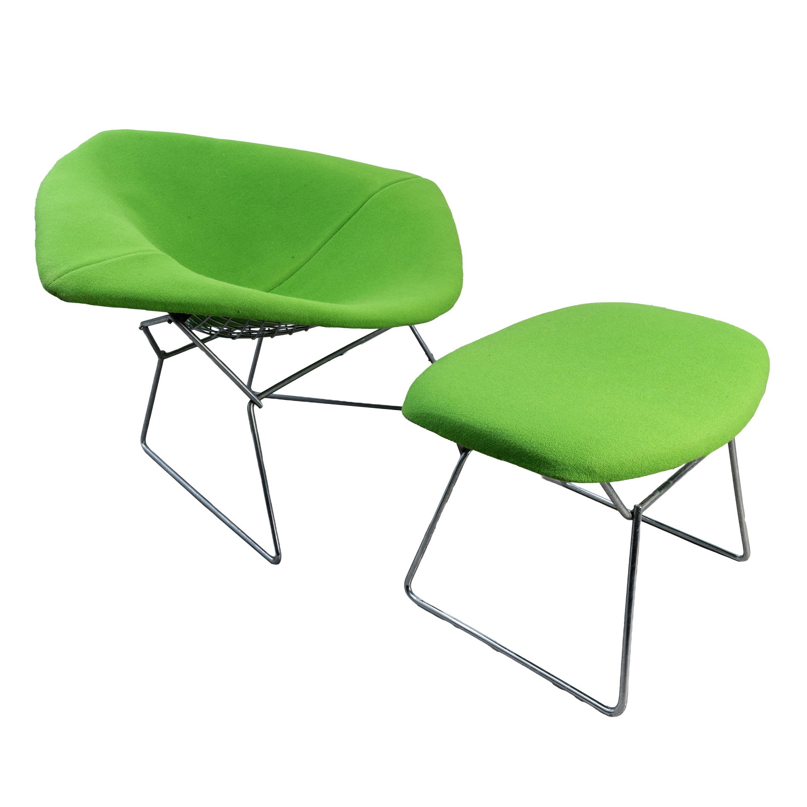 Harry Bertoia (American 1915-1978) for Knoll International 'Diamond' chair and Ottoman (1 of 1)